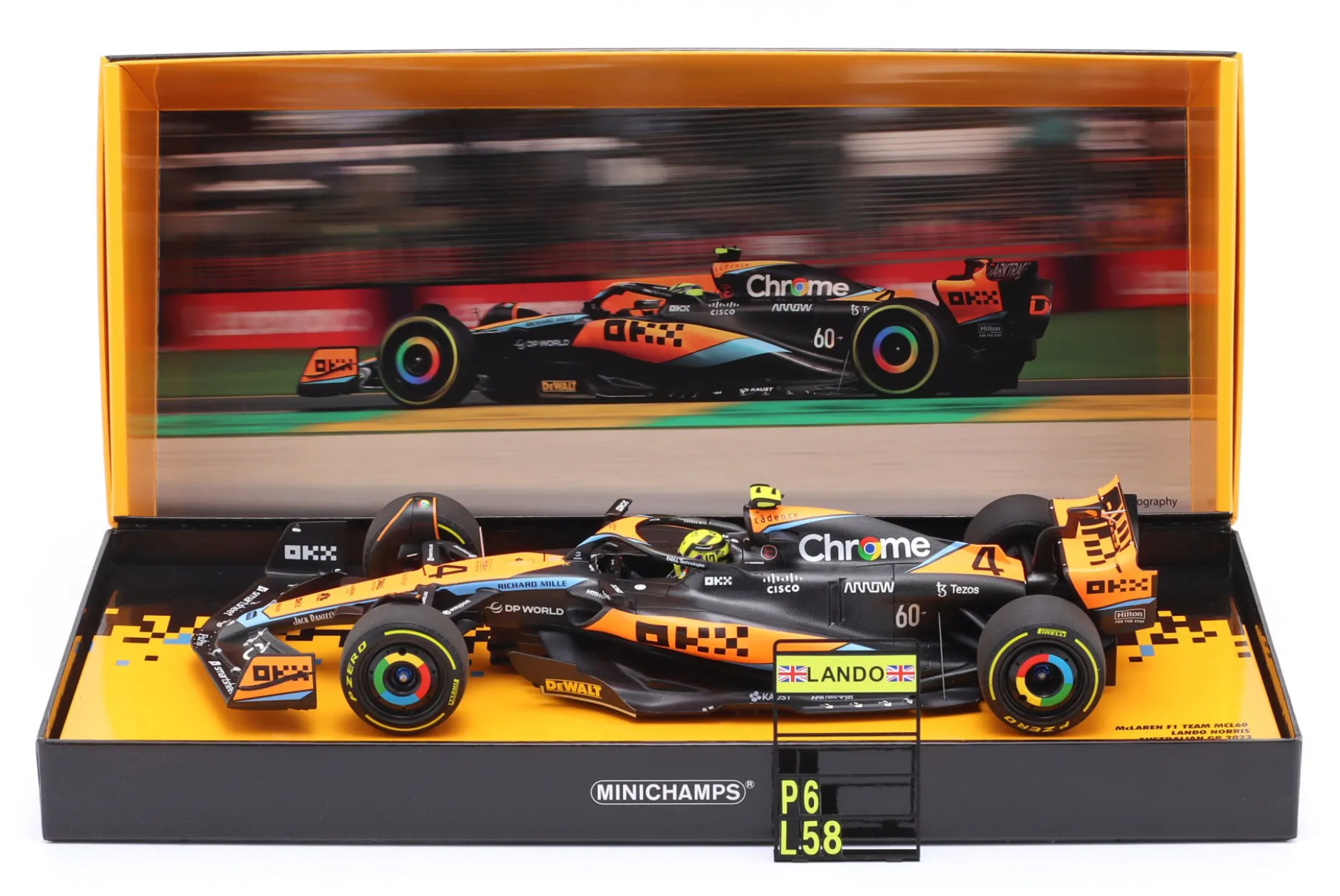 Lando Norris McLaren MCL60 #4 6th Australien GP Formel 1 2023 1:18 Minichamps