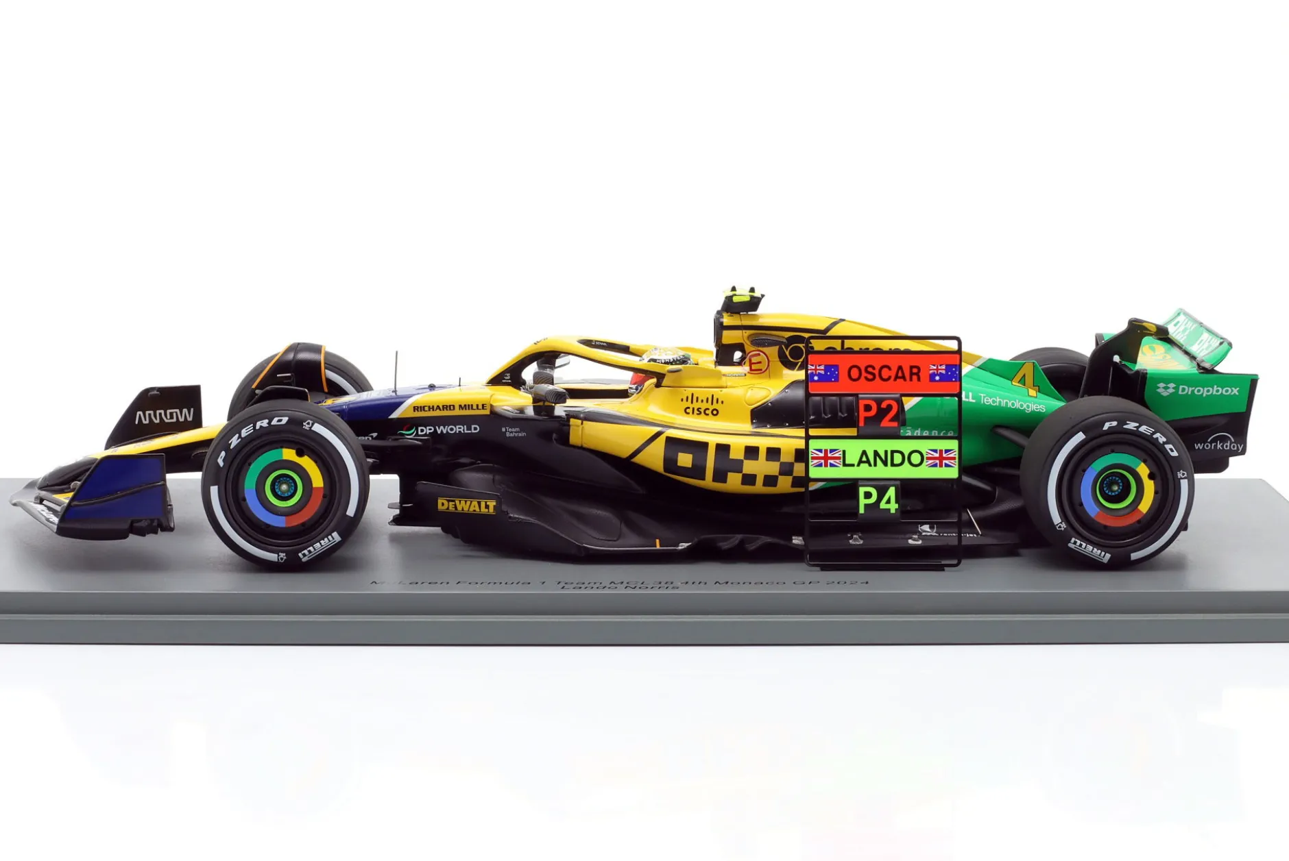 Lando Norris McLaren MCL38 #4 4th Monaco GP Formel 1 2024 1:18 Spark