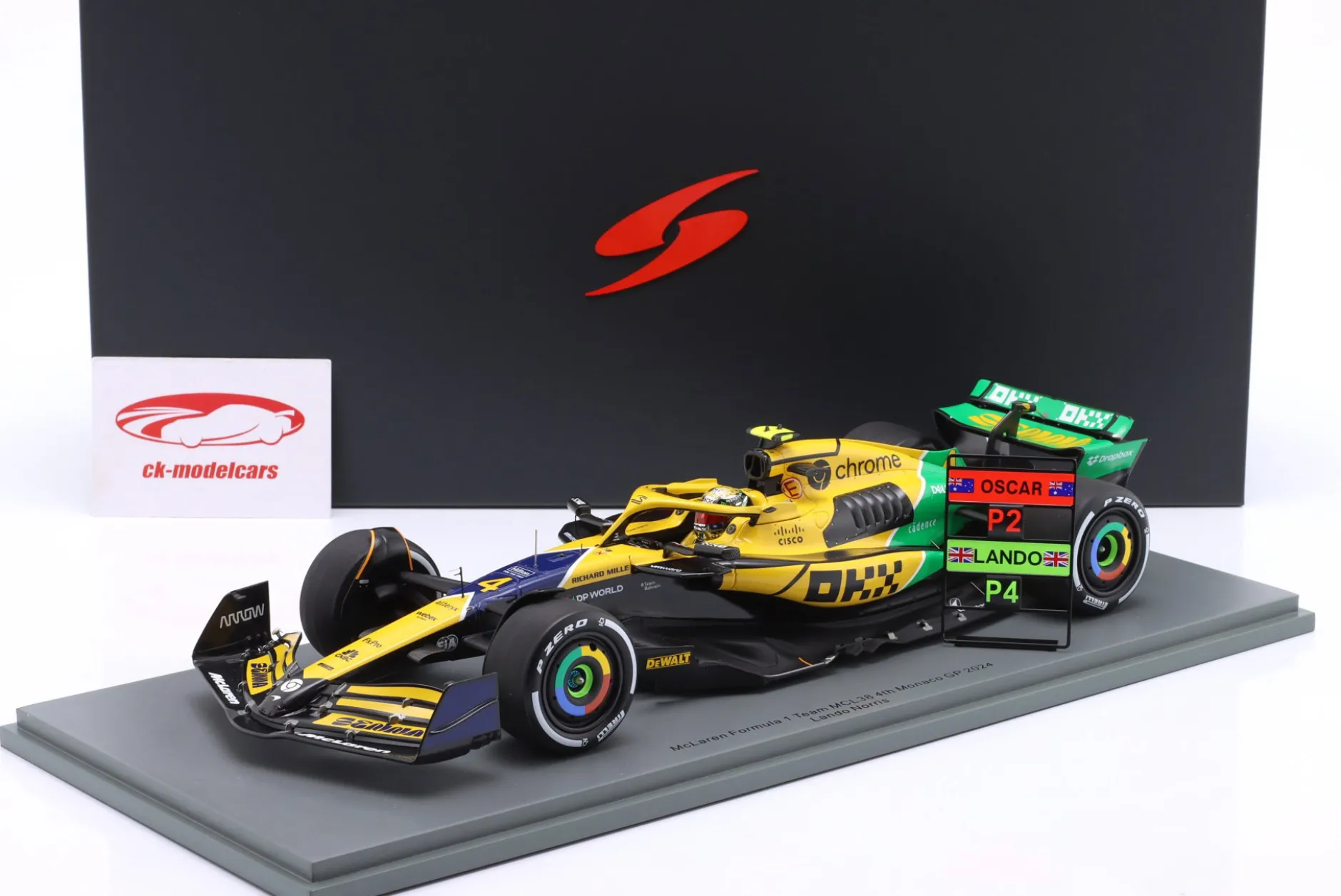 Lando Norris McLaren MCL38 #4 4th Monaco GP Formel 1 2024 1:18 Spark