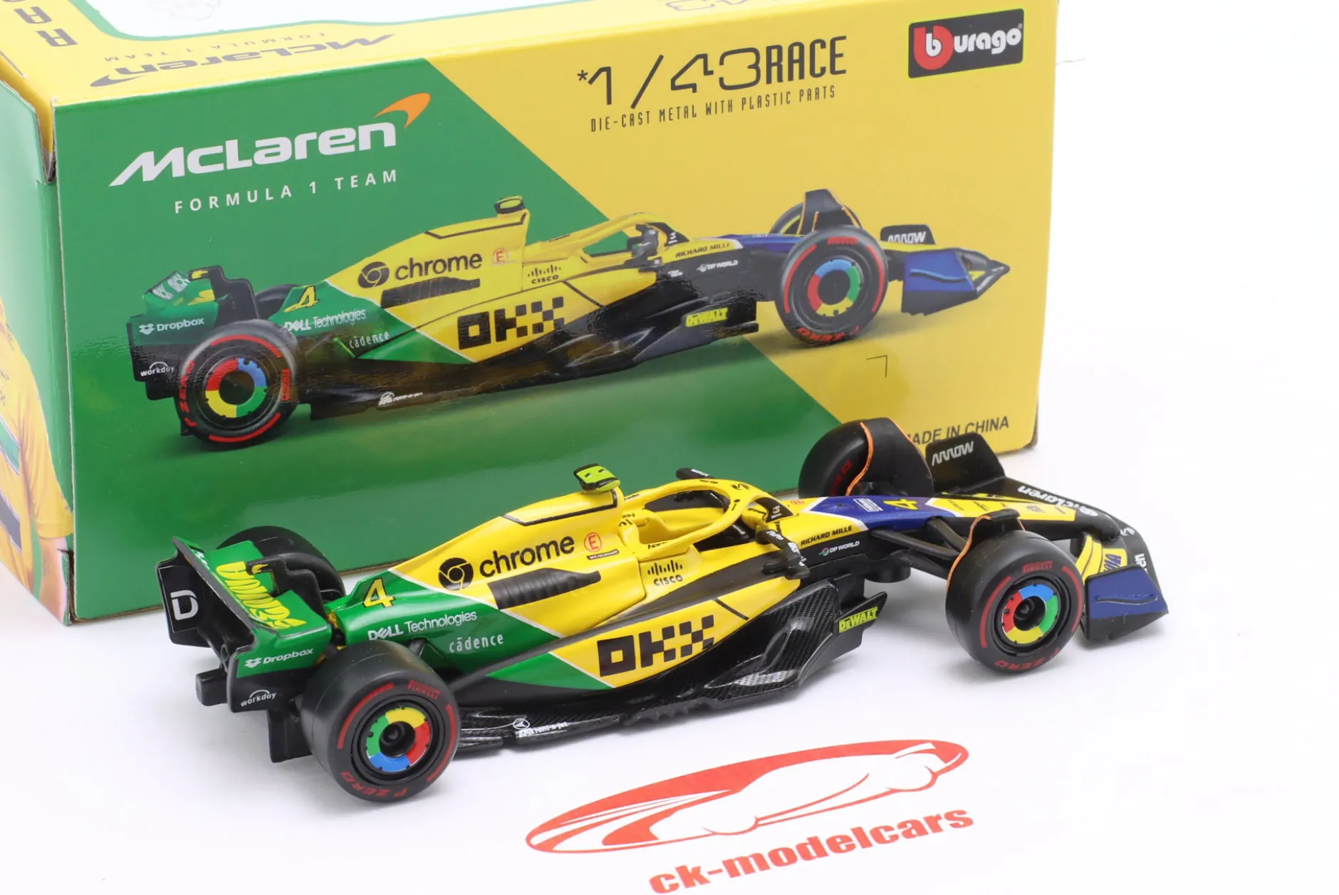 Lando Norris McLaren MCL38 #4 4th Monaco GP Formel 1 2024 1:43 Bburago