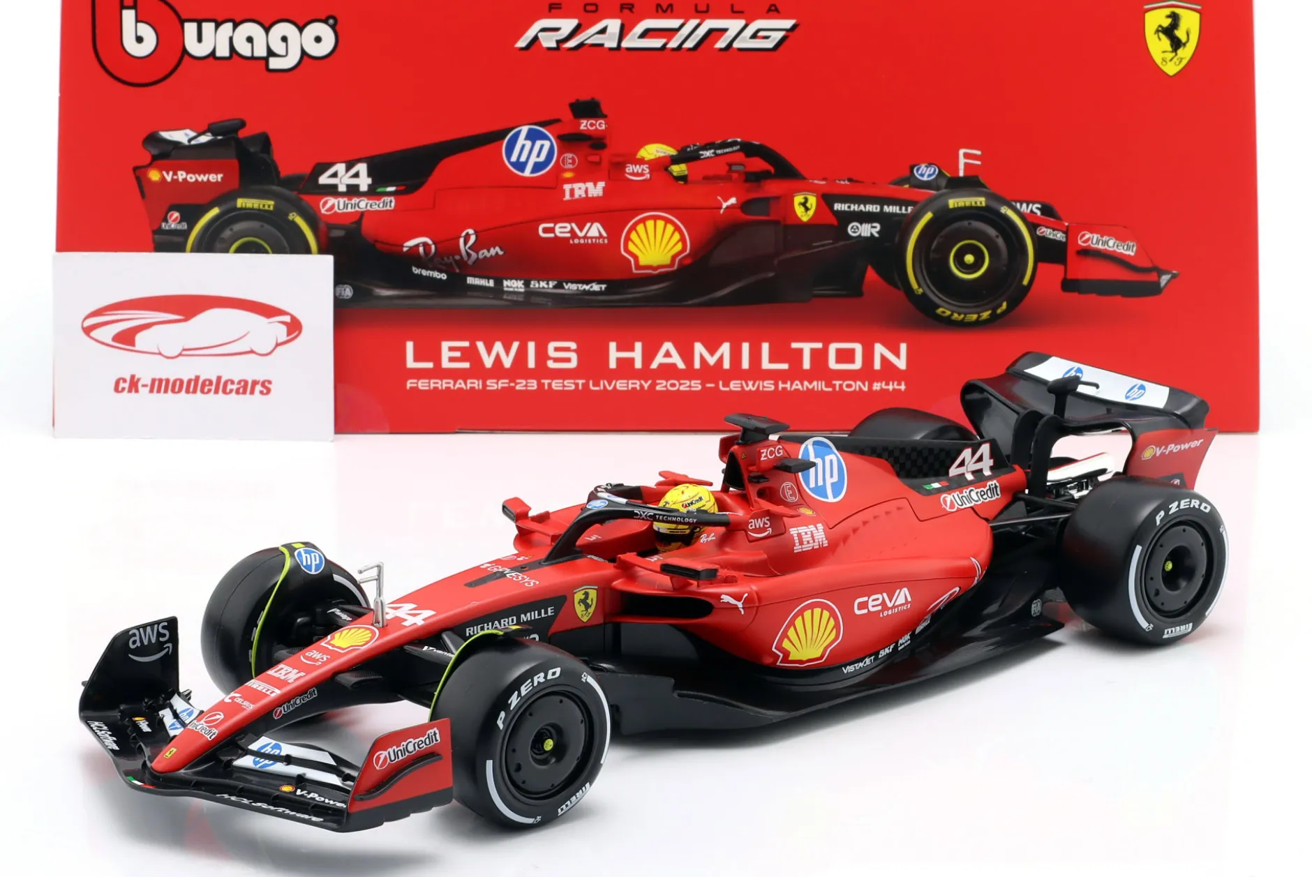 Lewis Hamilton Ferrari SF-23 #44 1st Rollout Fiorano Test Formel 1 2025 1:18 Bburago