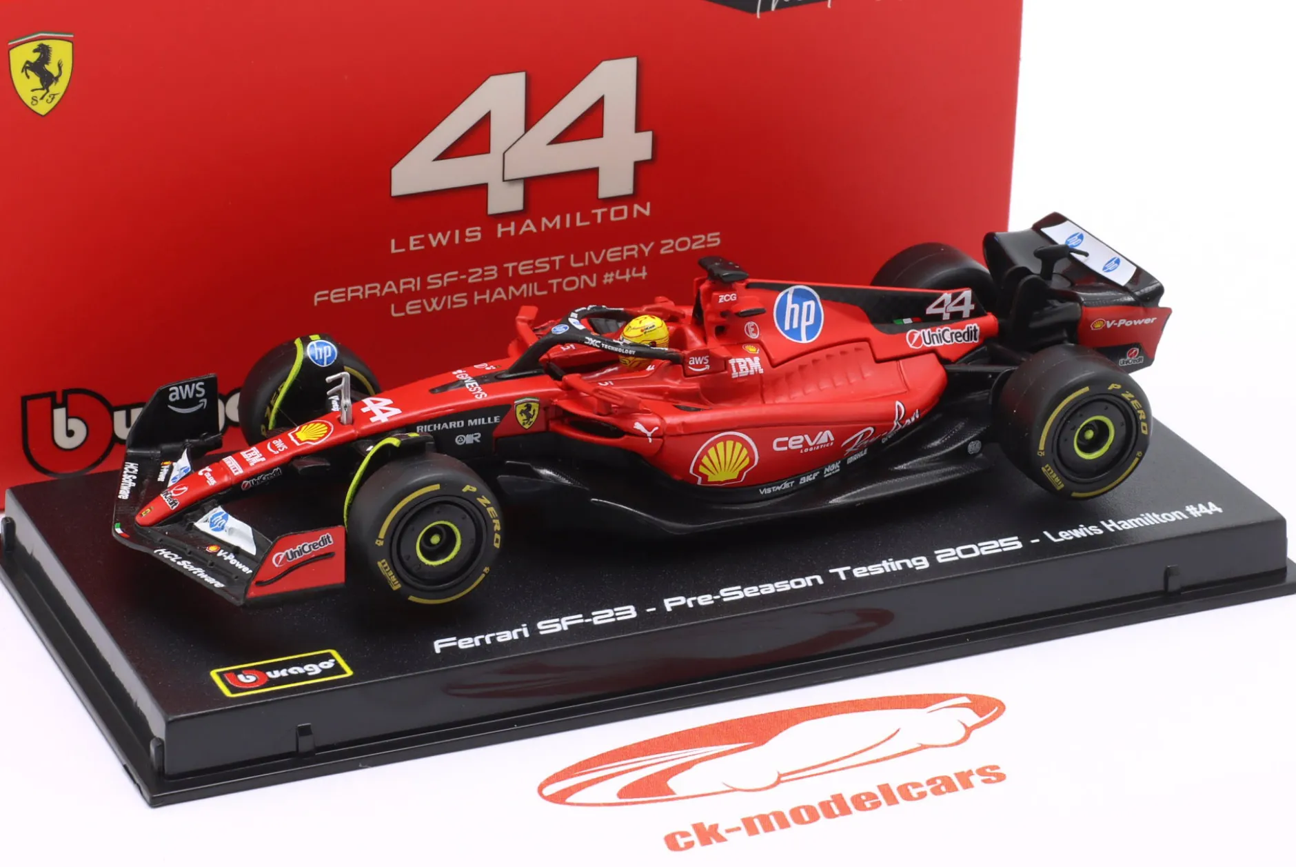 Lewis Hamilton Ferrari SF-23 #44 1st Rollout Fiorano Test Formel 1 2025 1:43 Bburago