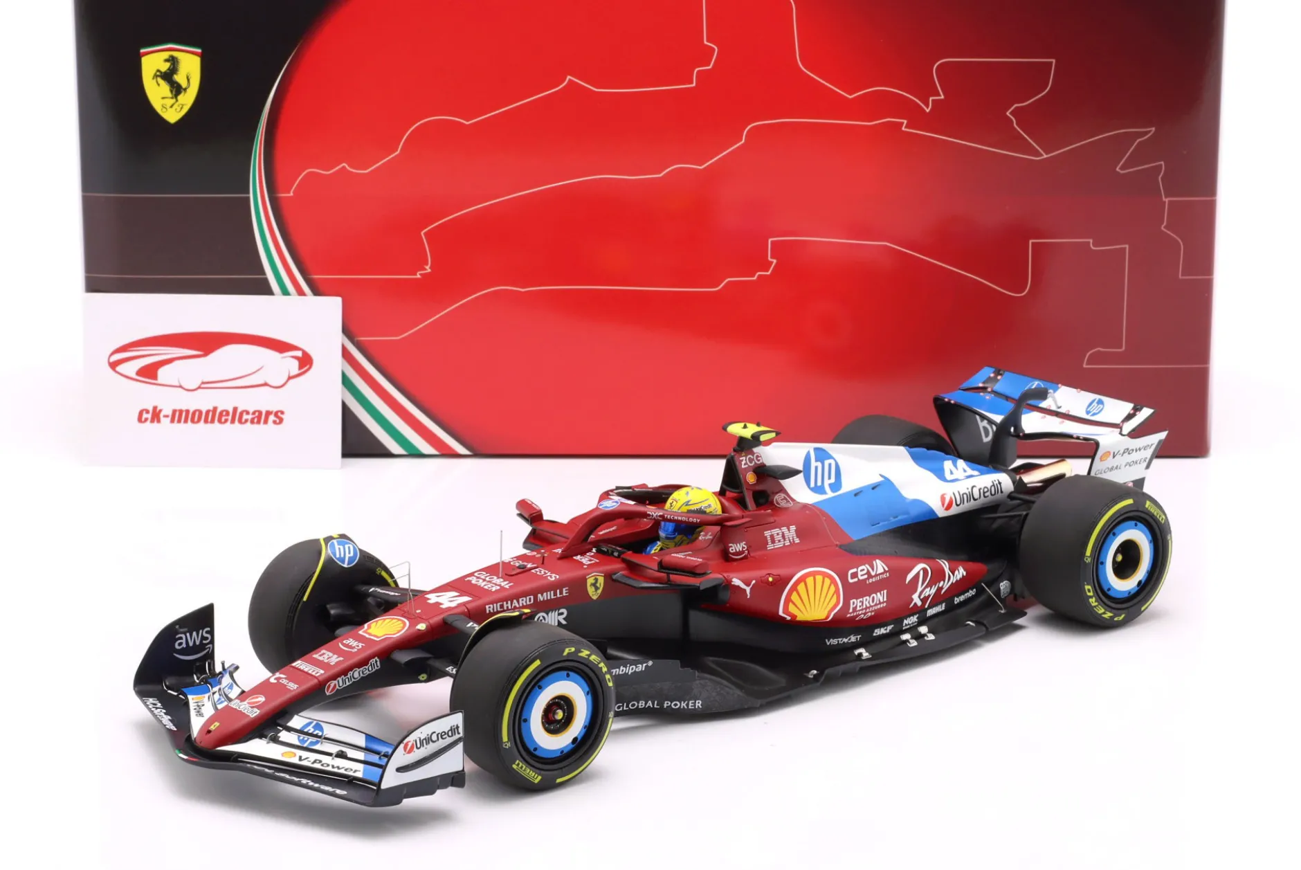 Lewis Hamilton Ferrari SF-25 #44 8th Miami GP Formel 1 2025 1:18 BBR