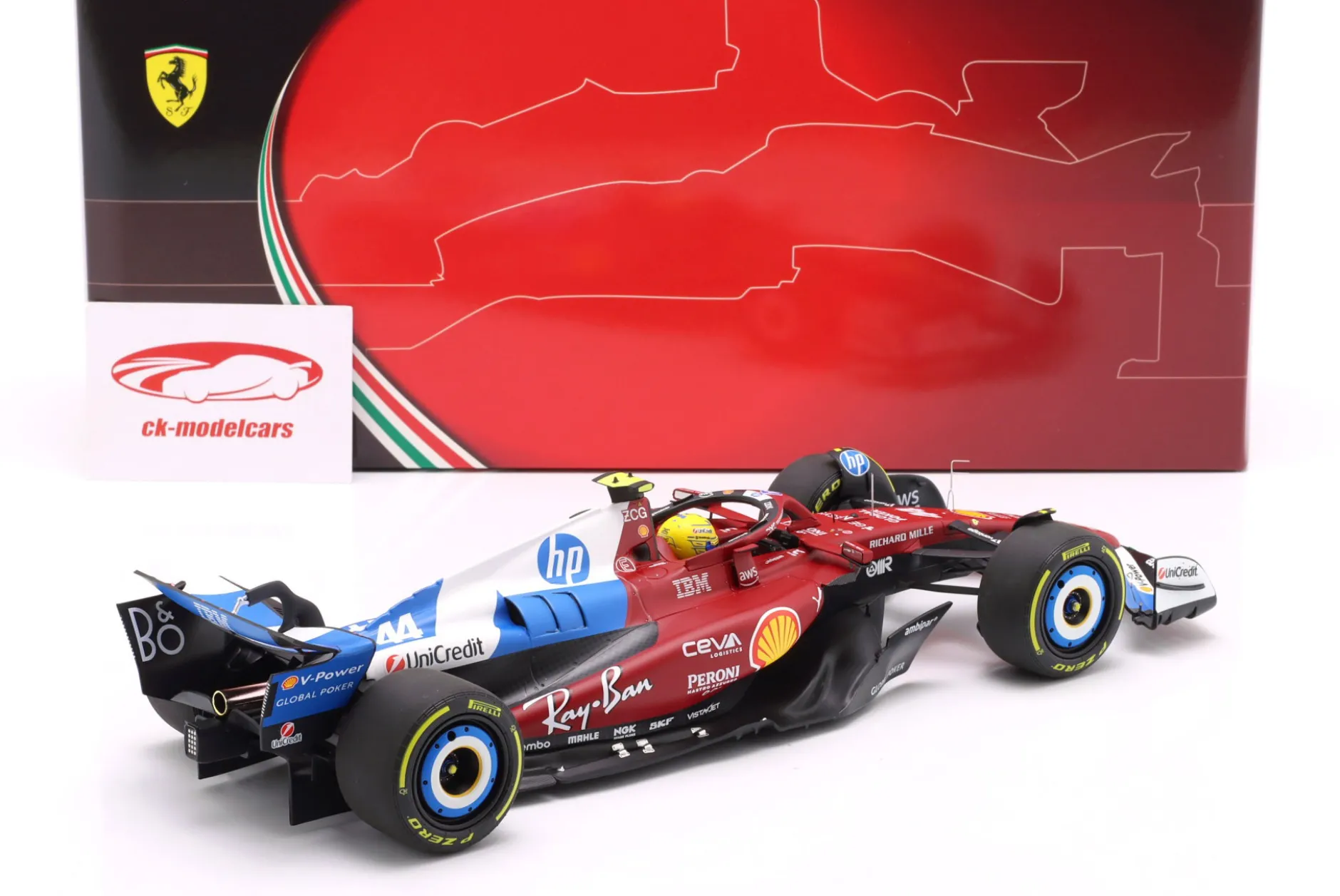 Lewis Hamilton Ferrari SF-25 #44 8th Miami GP Formel 1 2025 1:18 BBR