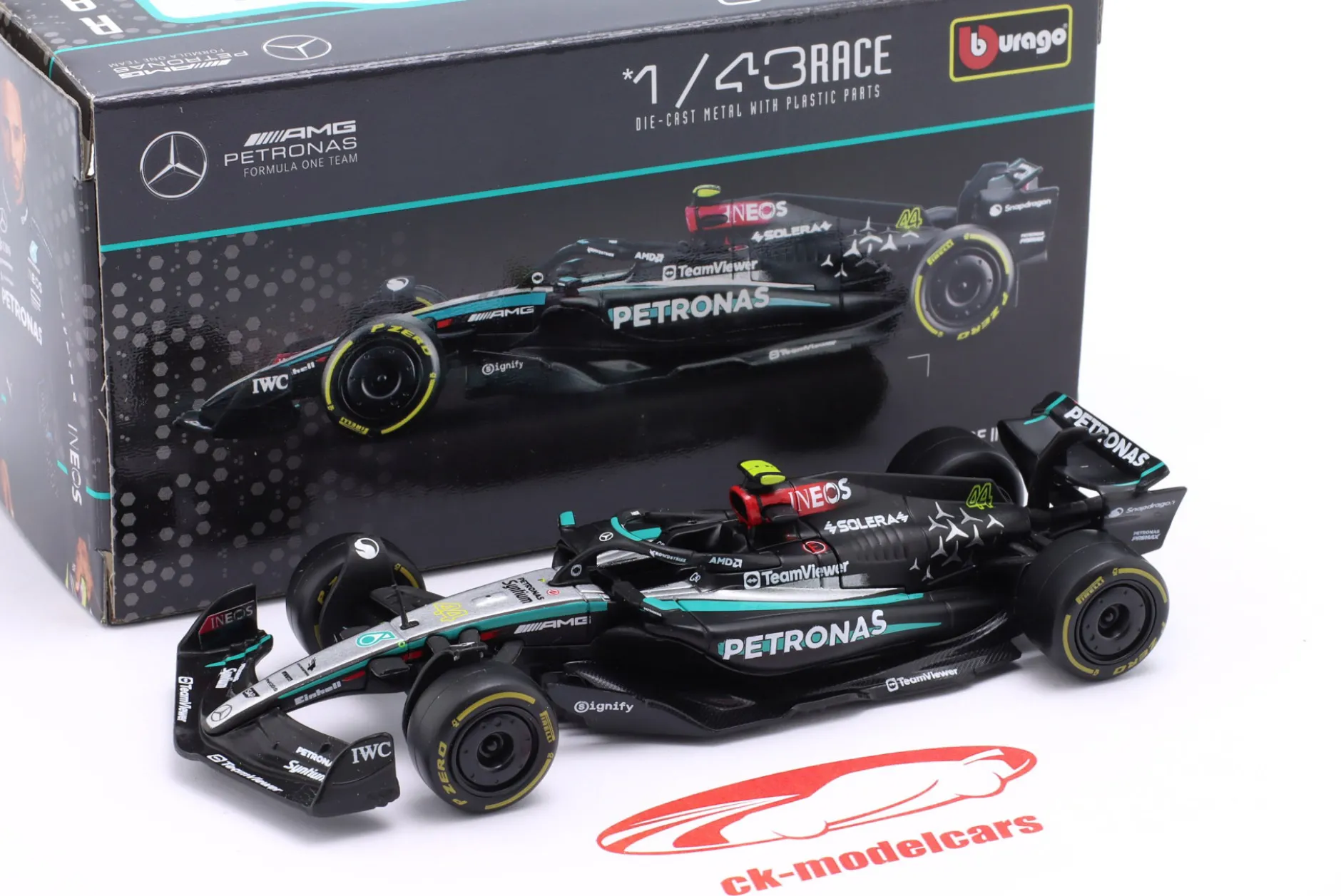 Lewis Hamilton Mercedes-AMG F1 W15 E #44 Sieger British GP Formel 1 2024 1:43 Bburago