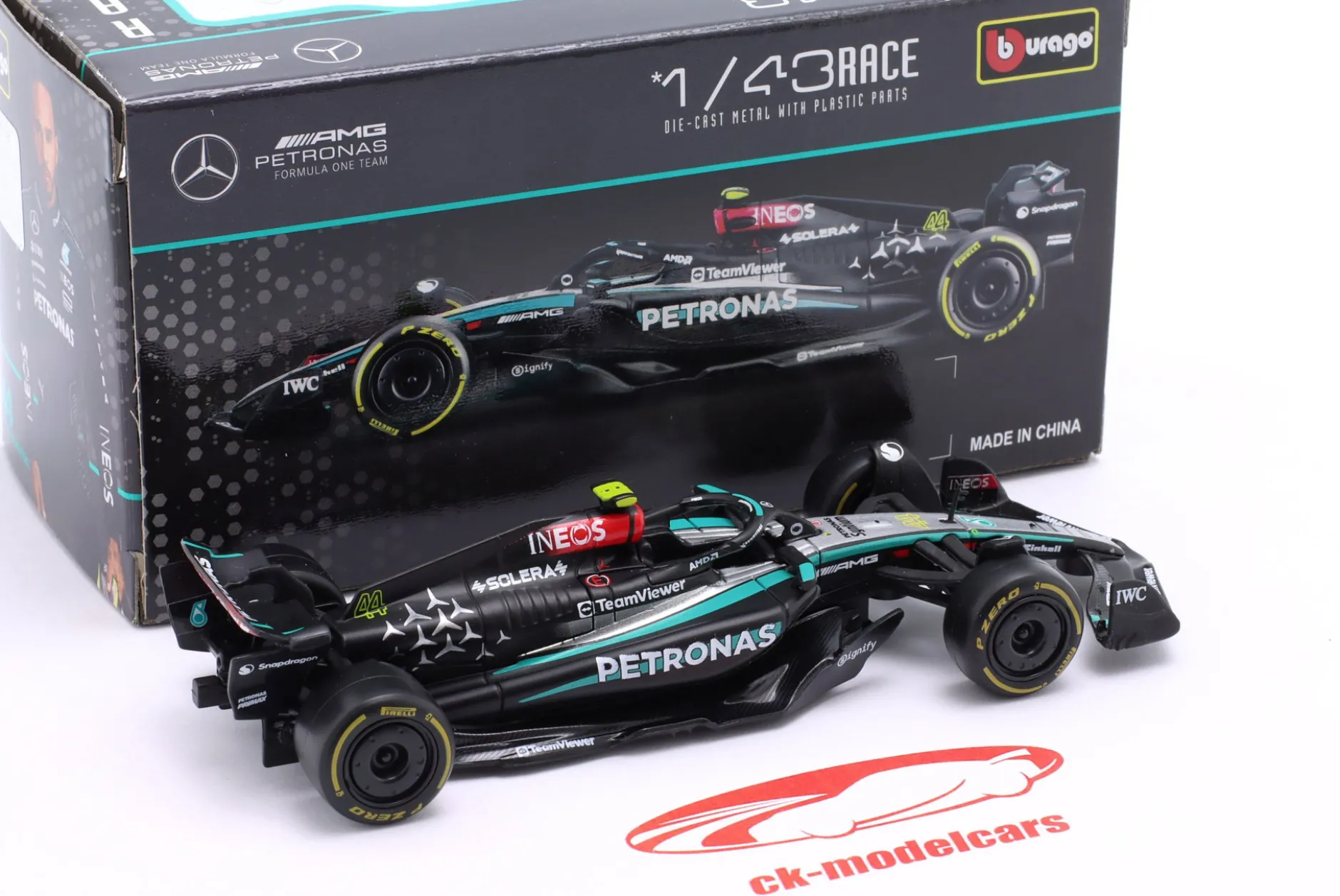 Lewis Hamilton Mercedes-AMG F1 W15 E #44 Sieger British GP Formel 1 2024 1:43 Bburago