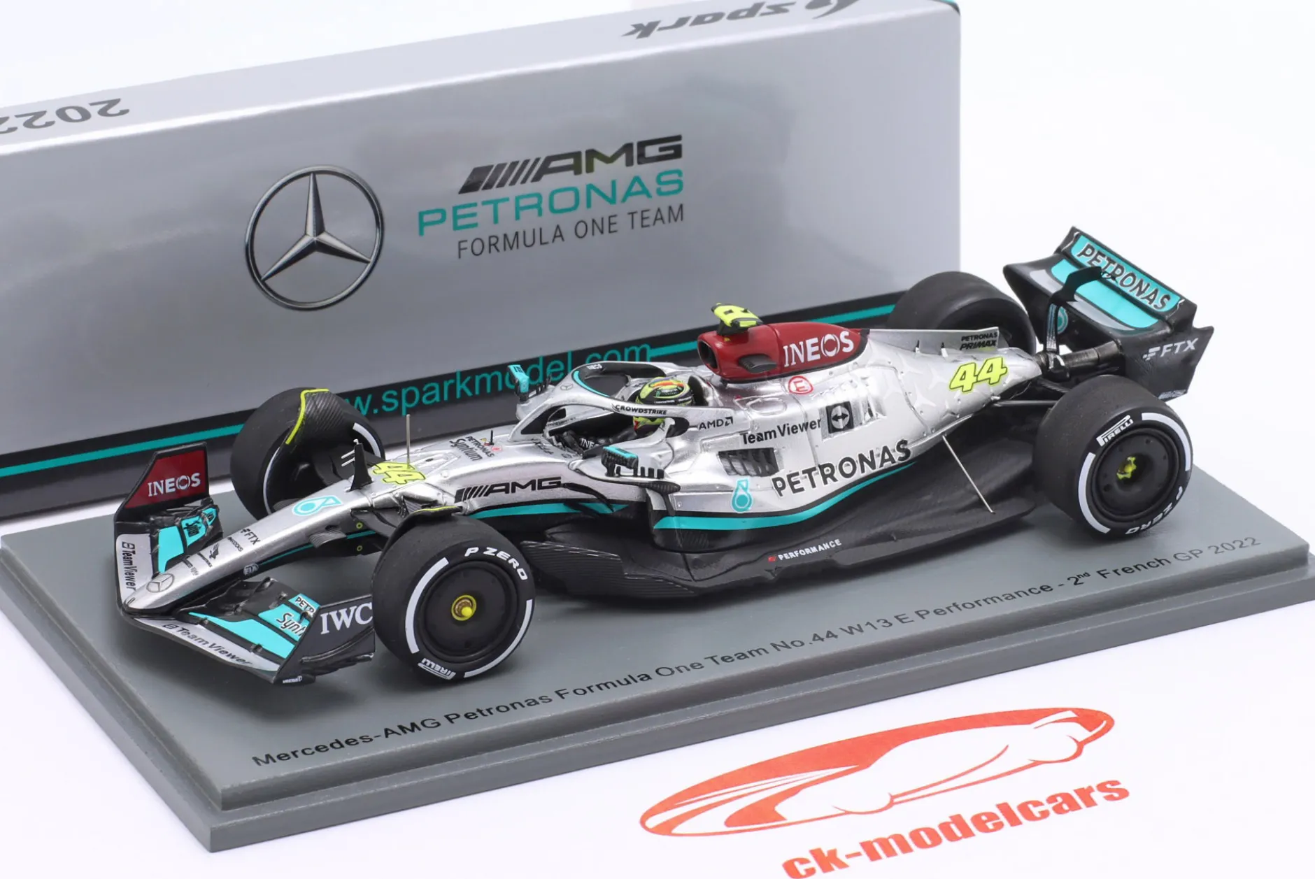 L. Hamilton Mercedes-AMG F1 W13 #44 2nd Frankreich GP Formel 1 2022 1:43 Spark