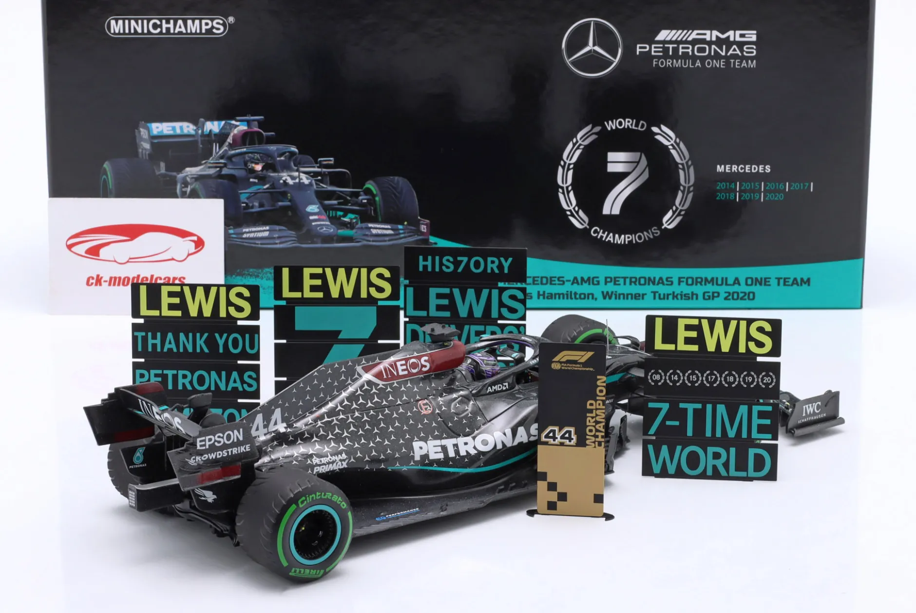 L. Hamilton Mercedes-AMG F1 W11 #44 Sieger Türkei GP Formel 1 Weltmeister 2020 1:18 Minichamps