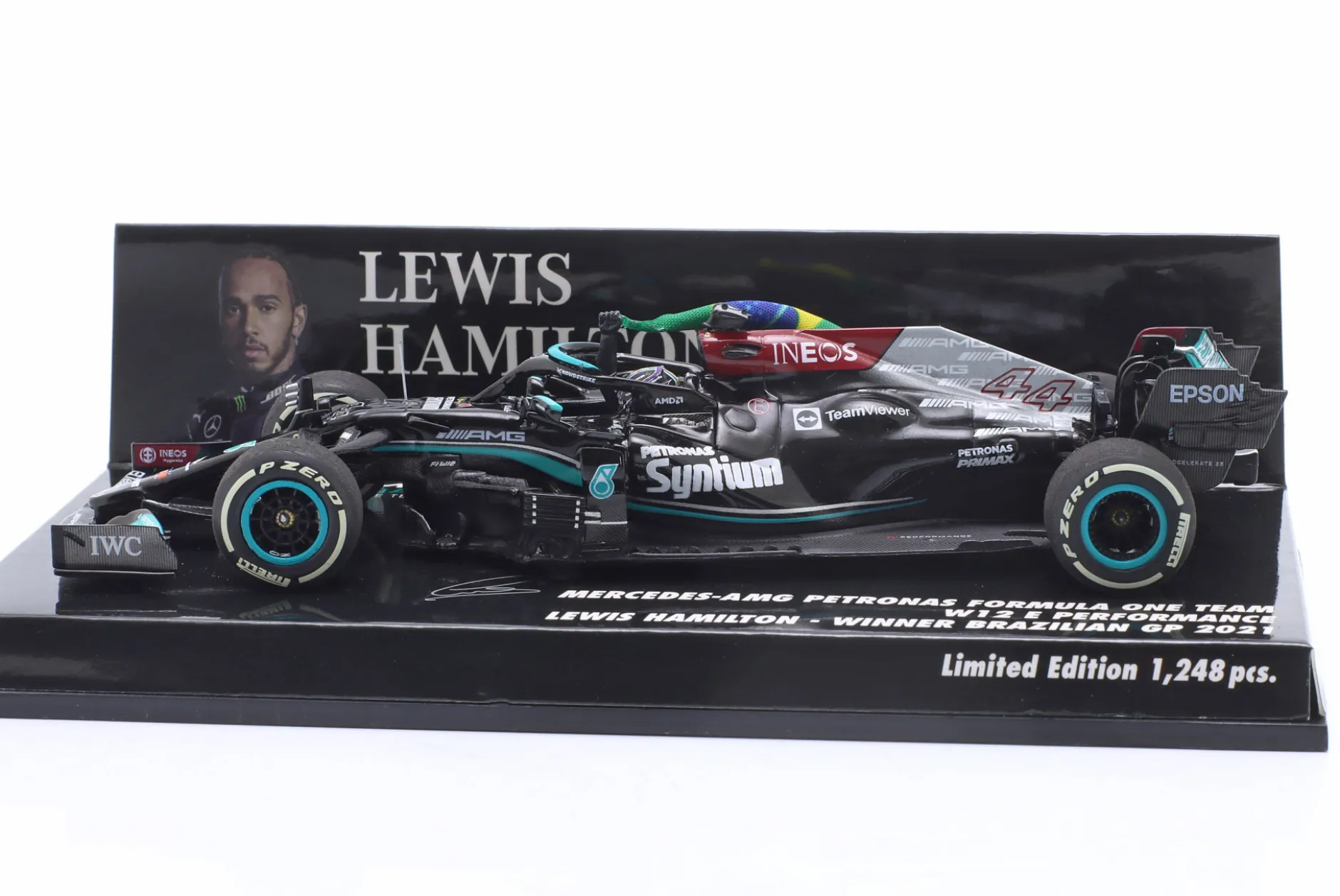 L. Hamilton Mercedes-AMG F1 W12 #44 Sieger Brasilien GP Formel 1 2021 1:43 Minichamps