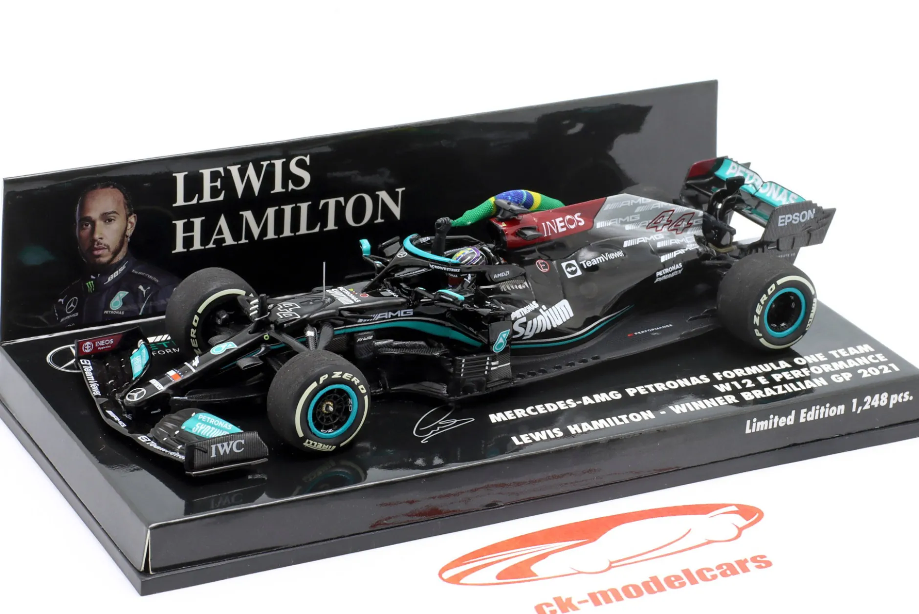L. Hamilton Mercedes-AMG F1 W12 #44 Sieger Brasilien GP Formel 1 2021 1:43 Minichamps