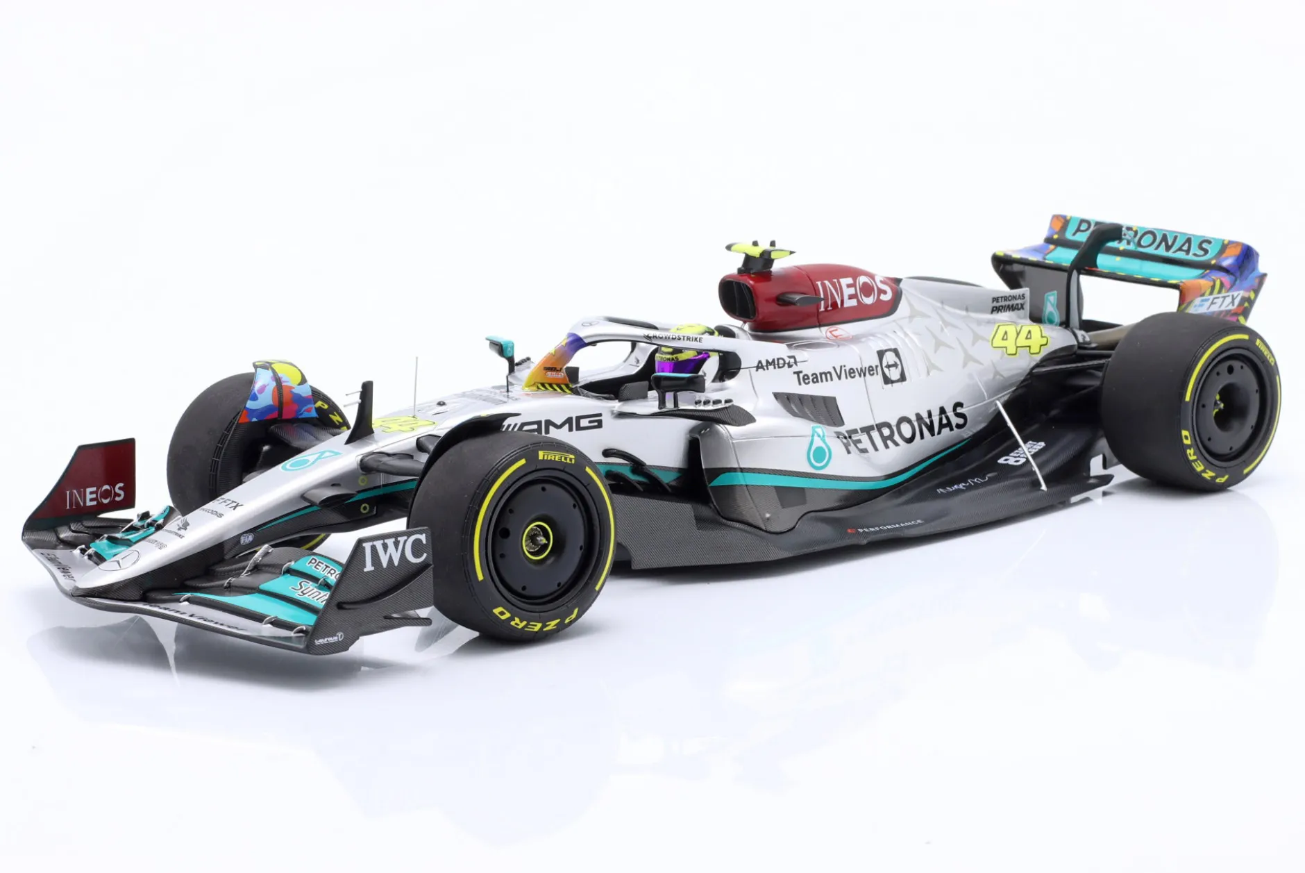 L. Hamilton Mercedes-AMG F1 W13 #44 6th Miami GP Formel 1 2022 1:18 Minichamps