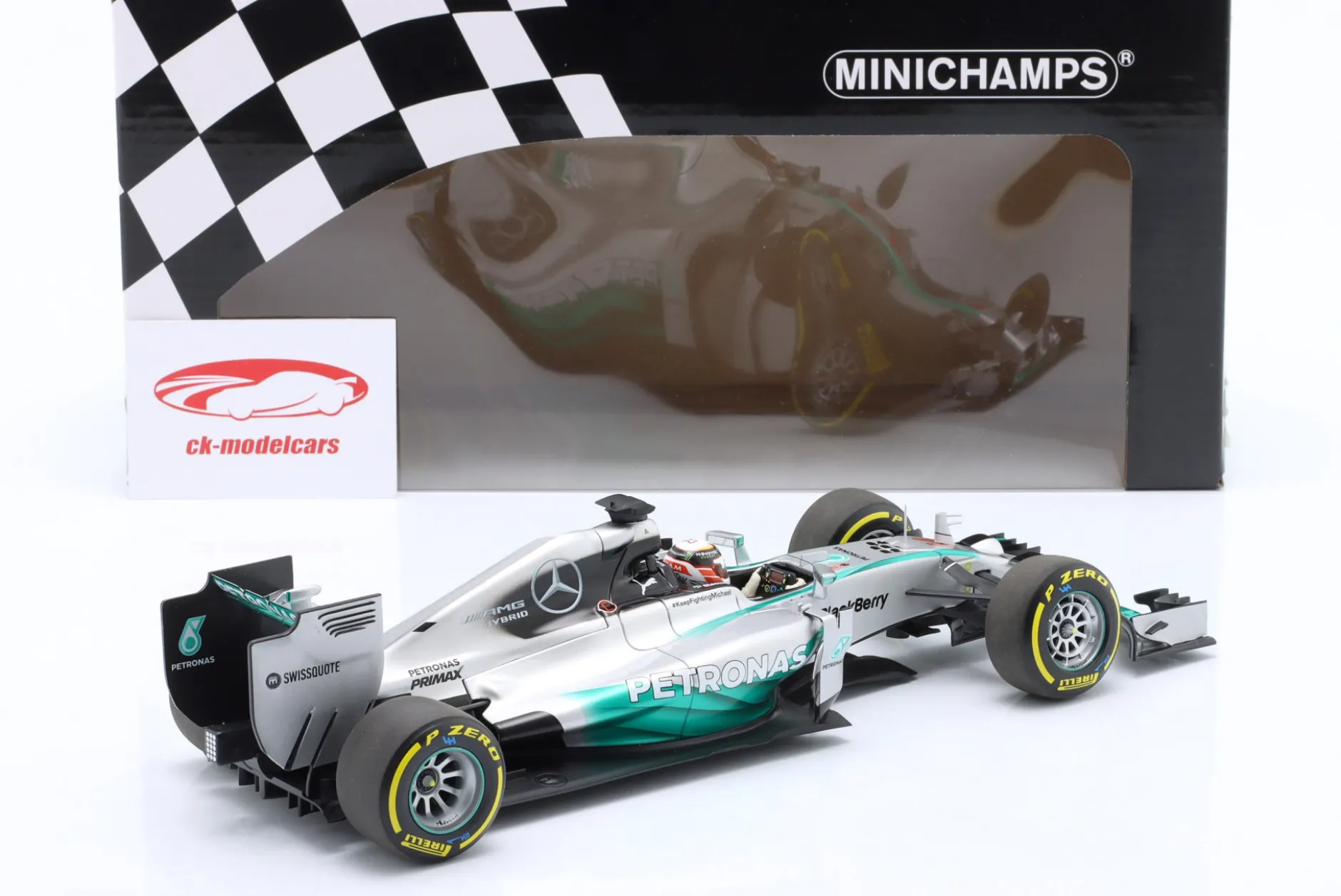 L. Hamilton Mercedes F1 W05 #44 Formel 1 Weltmeister 2014 1:18 Minichamps