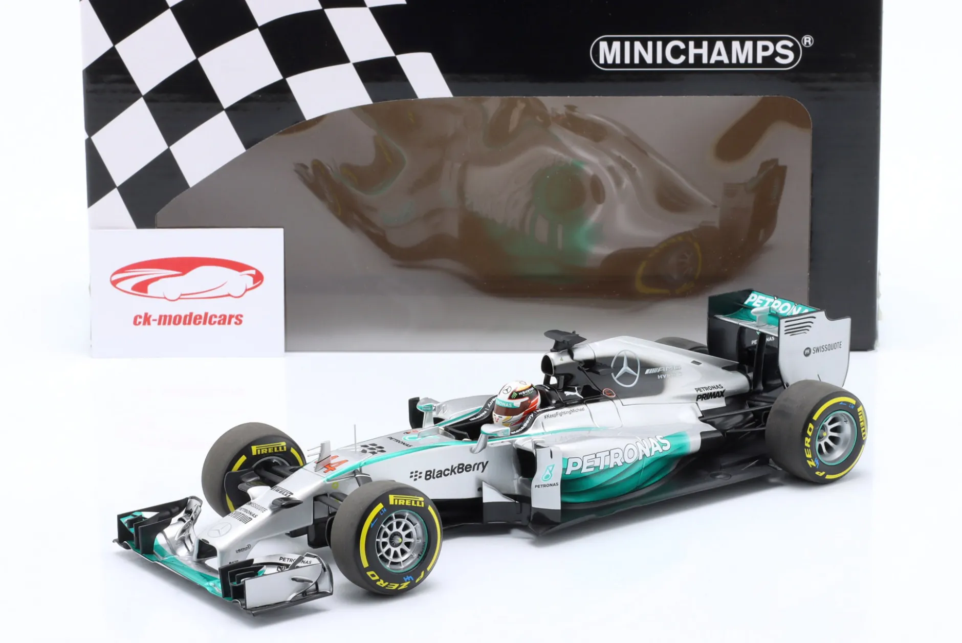 L. Hamilton Mercedes F1 W05 #44 Formel 1 Weltmeister 2014 1:18 Minichamps
