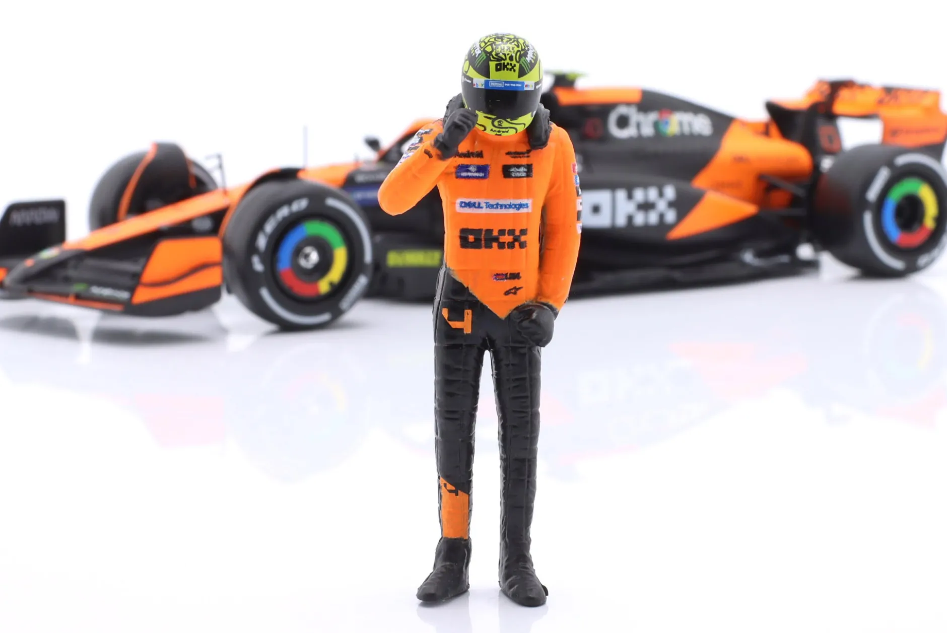 L. Norris McLaren MCL38 #4 Sieger Miami GP Formel 1 2024 mit Figur 1:24 Bburago