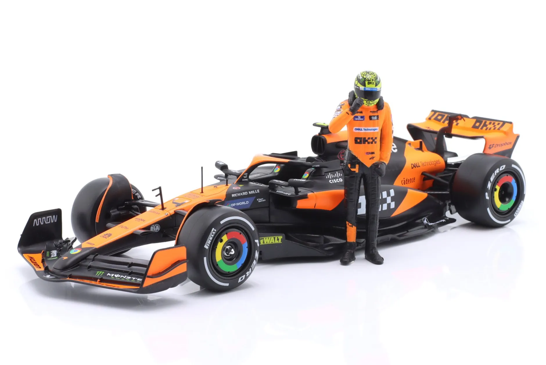 L. Norris McLaren MCL38 #4 Sieger Miami GP Formel 1 2024 mit Figur 1:24 Bburago