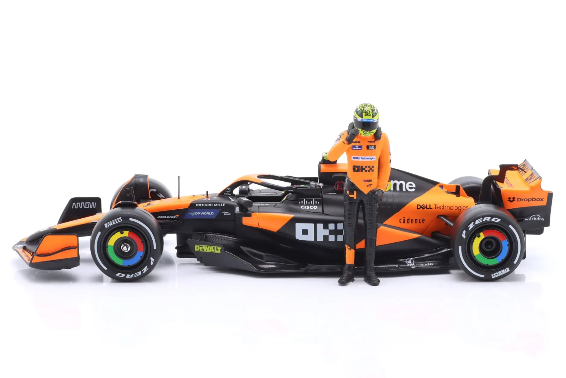 L. Norris McLaren MCL38 #4 Sieger Miami GP Formel 1 2024 mit Figur 1:24 Bburago