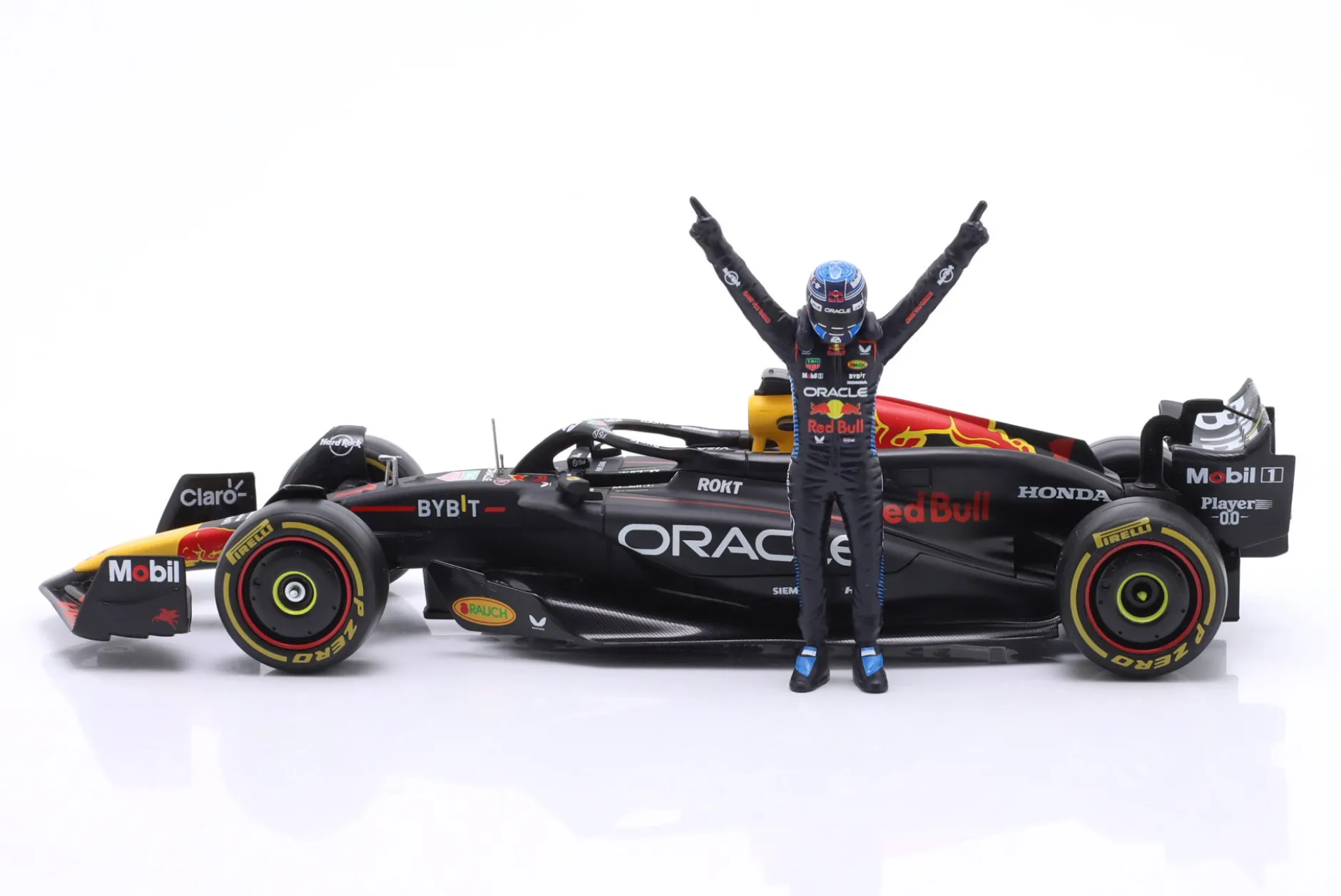 Max Verstappen Red Bull RB20 #1 Formel 1 Weltmeister 2024 m. Figur 1:24 Bburago