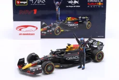 Max Verstappen Red Bull RB20 #1 Formel 1 Weltmeister 2024 m. Figur 1:24 Bburago