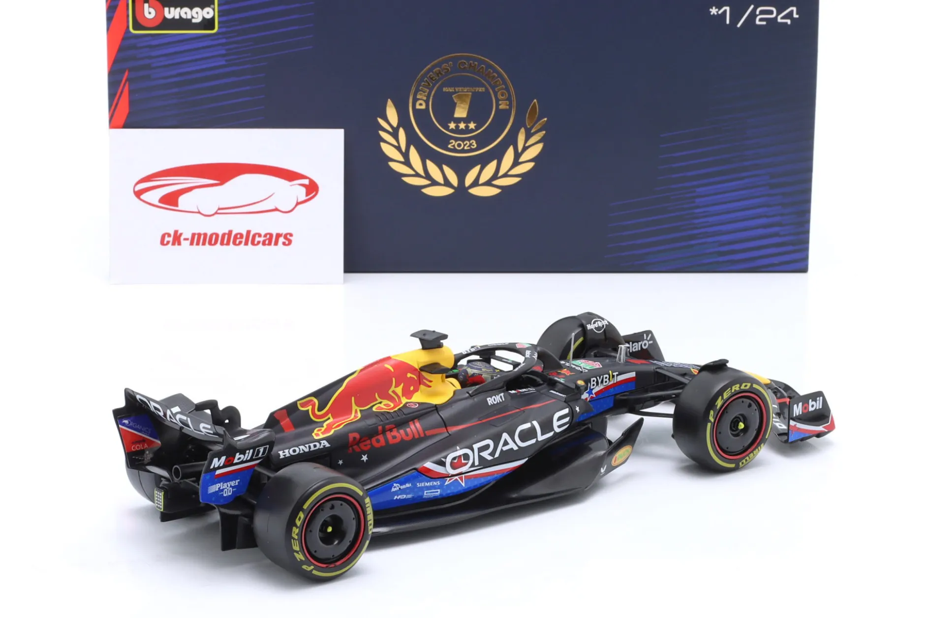 Max Verstappen Red Bull RB19 #1 Sieger USA GP Formel 1 Weltmeister 2023 1:24 Bburago