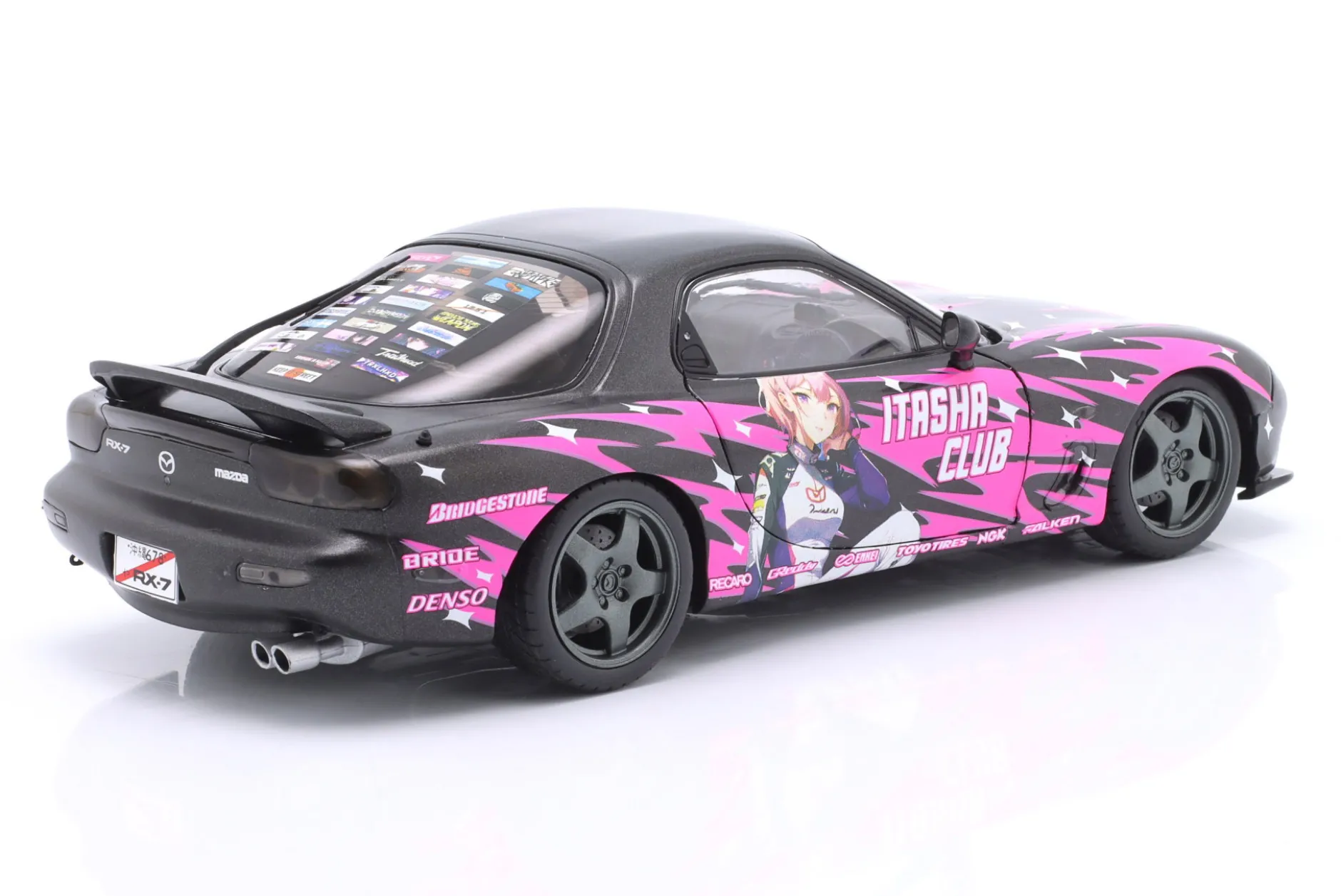 Mazda RX7 (FD3) RS Solido Works Itasha Club 1999 pink / schwarz 1:18 Solido