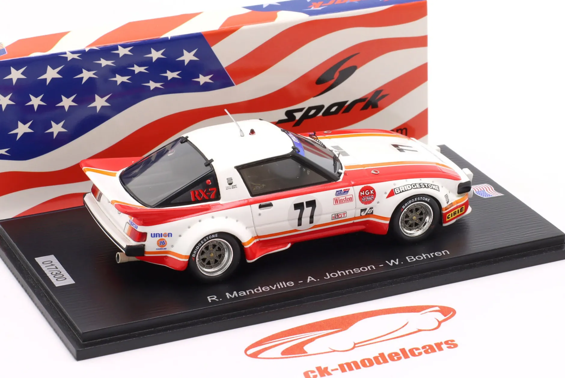 Mazda RX-7 #77 6th 24h Daytona 1979 Mazda Technical Center 1:43 Spark