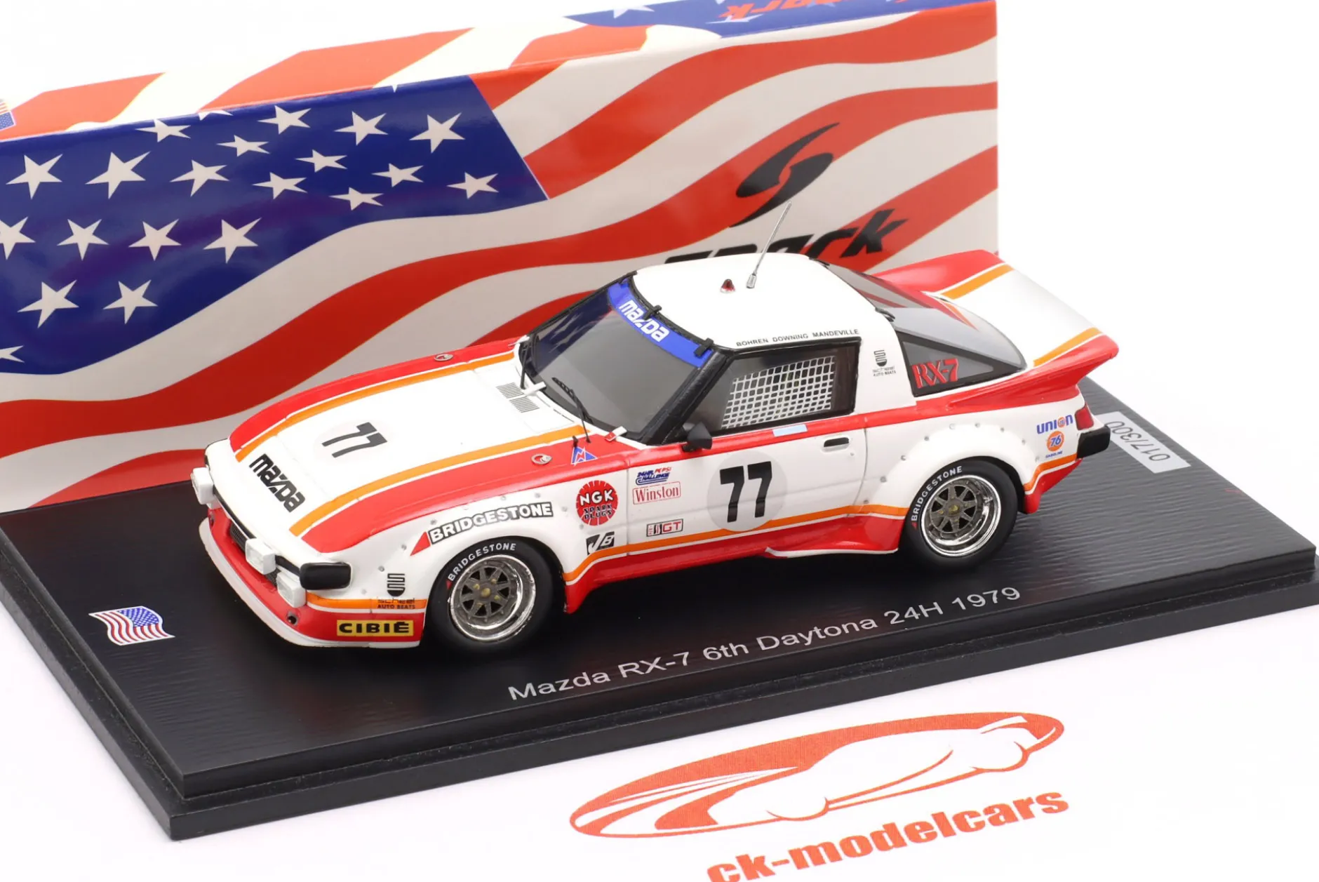 Mazda RX-7 #77 6th 24h Daytona 1979 Mazda Technical Center 1:43 Spark