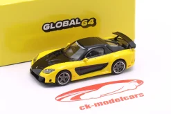 Mazda RX-7 VeilSide Fortune7 gelb / schwarz 1:64 Tarmac Works
