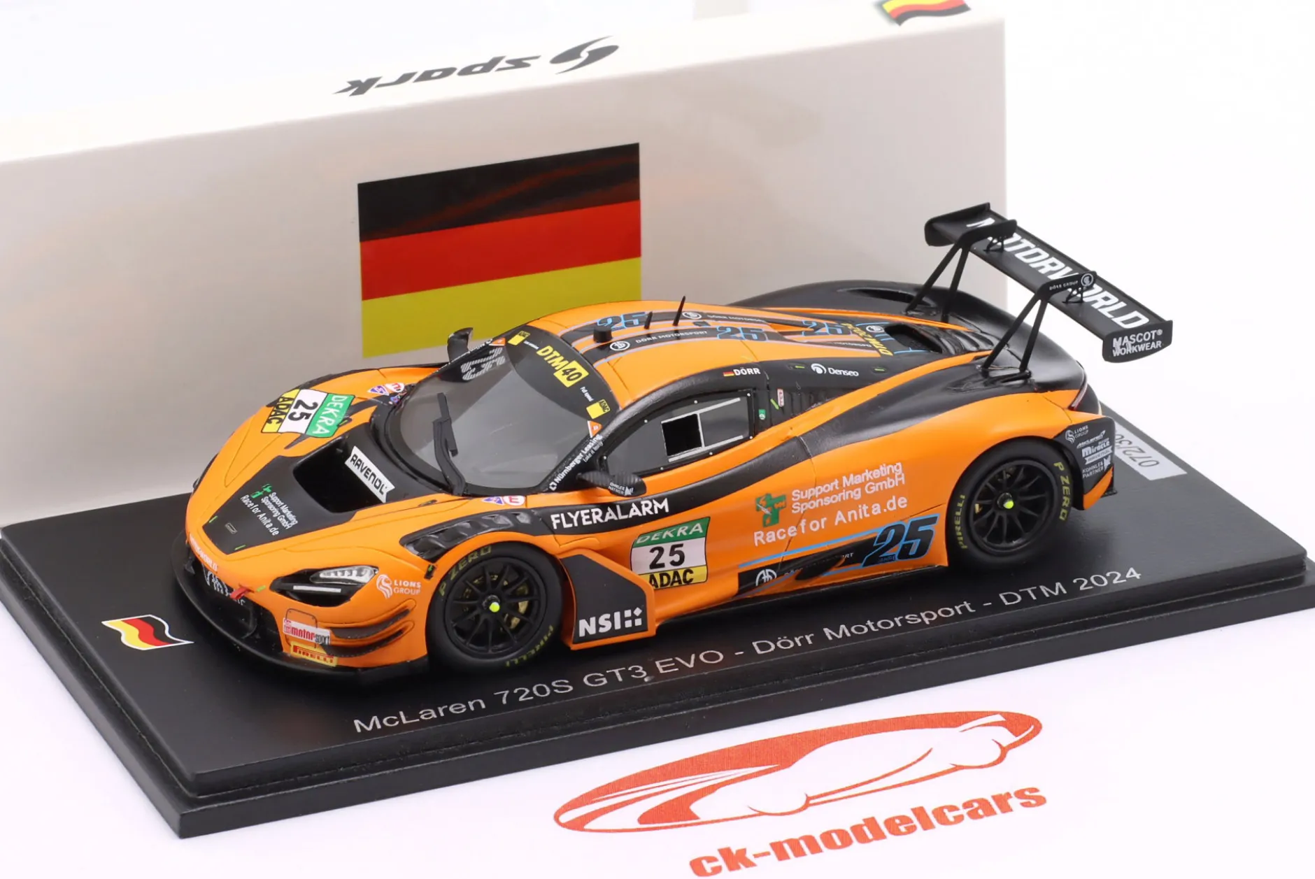 McLaren 720S GT3 Evo #25 DTM 2024 Ben Dörr 1:43 Spark
