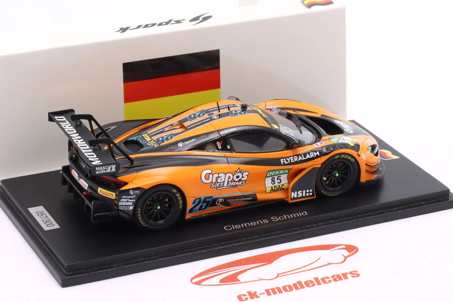 McLaren 720S GT3 Evo #85 DTM 2024 Clemens Schmid 1:43 Spark