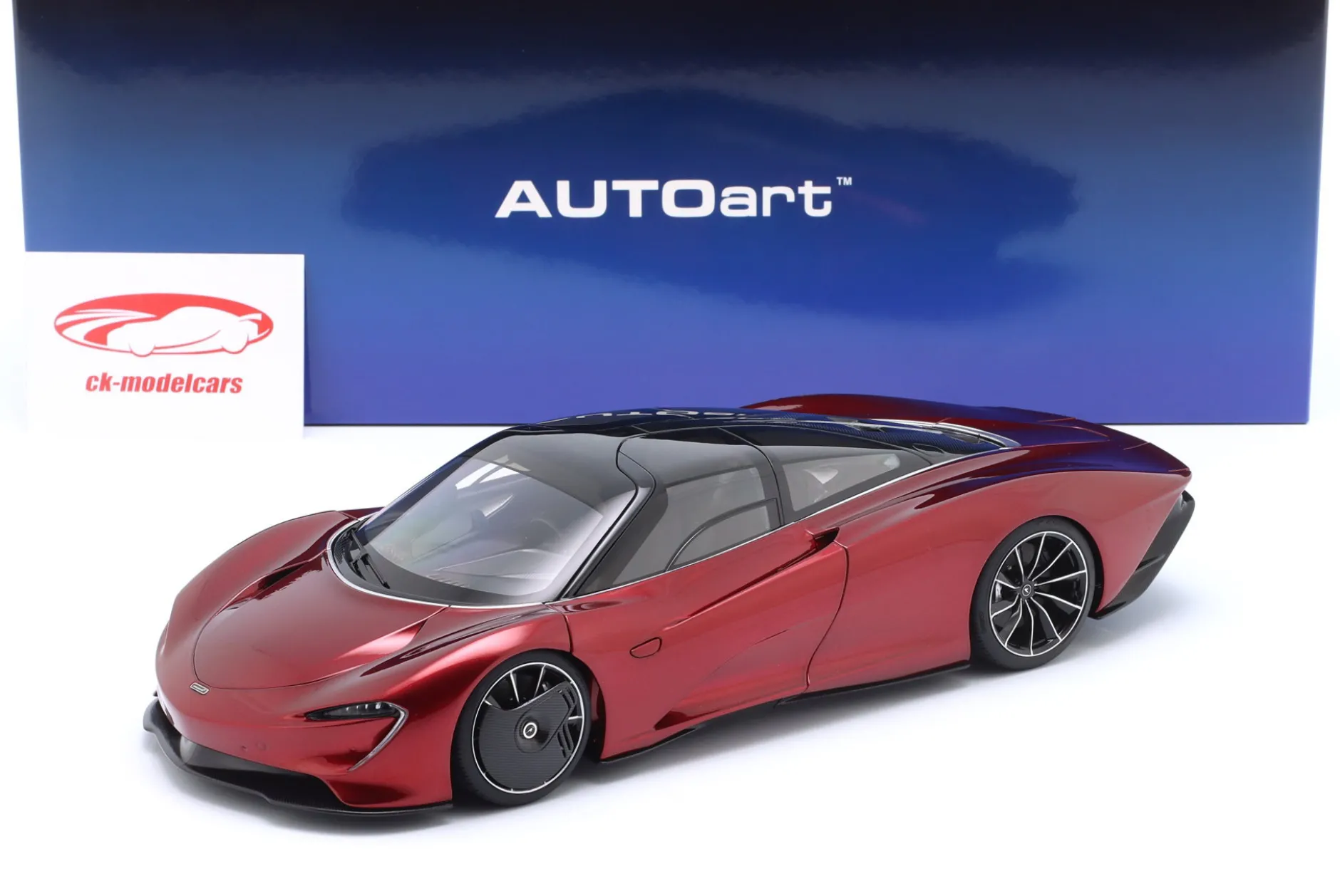 McLaren Speedtail Baujahr 2020 vulkanrot 1:18 AUTOart