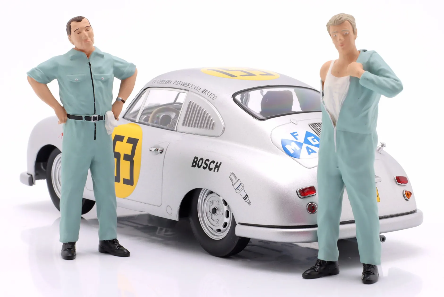 Mechaniker mit blauem Overall zieht sich an - Figur 1:18 Figurenmanufaktur