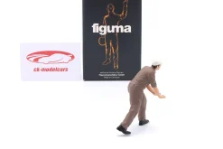 Mechaniker mit Mütze und braunem Overall schiebt - Figur 1:18 Figurenmanufaktur