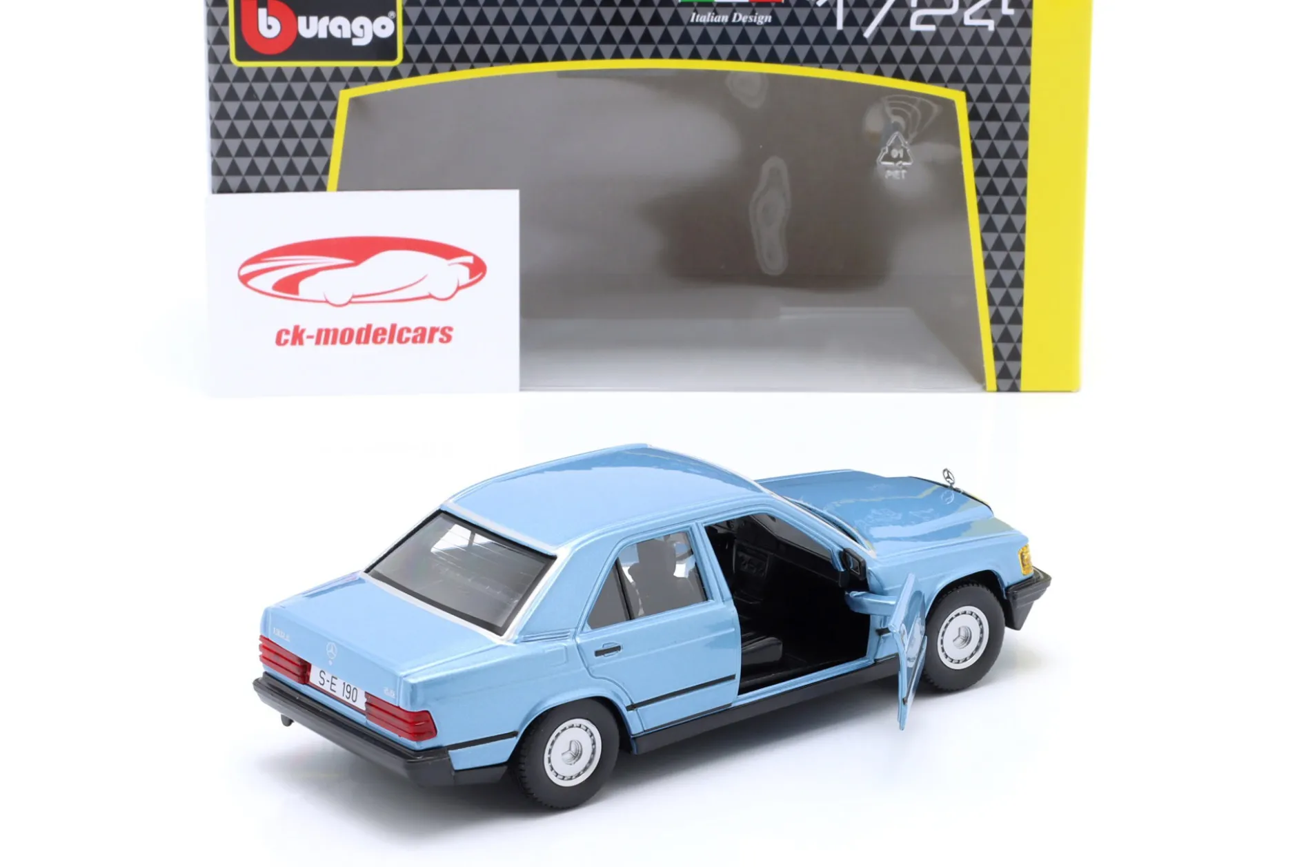 Mercedes-Benz 190E 2.6 Baujahr 1987 diamantblau 1:24 Bburago