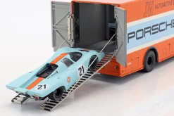 Mercedes-Benz O 317 Porsche Gulf Renntransporter Baujahr 1968 1:43 Schuco