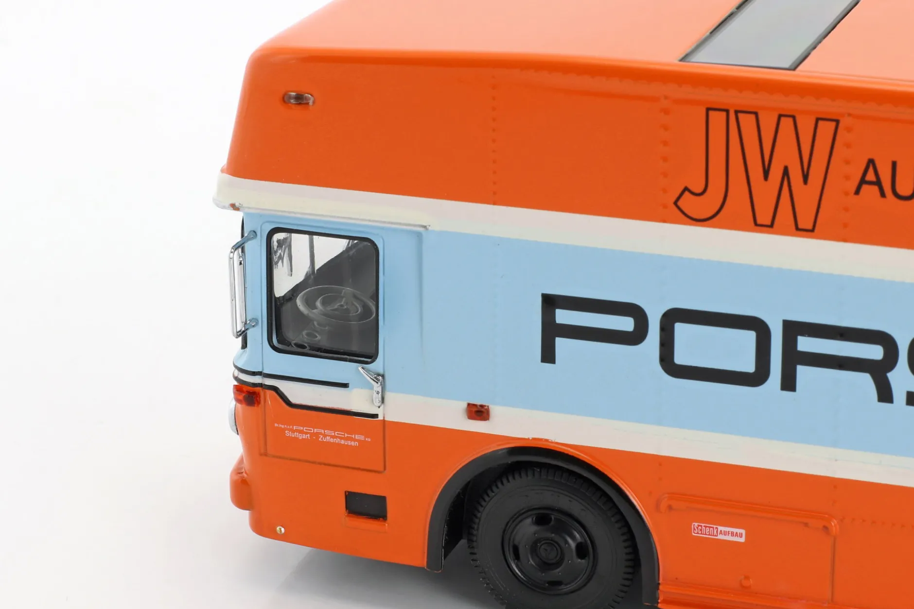 Mercedes-Benz O 317 Porsche Gulf Renntransporter Baujahr 1968 1:43 Schuco