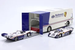 Mercedes-Benz O 317 Renntransporter Rothmans Porsche weiß 1:18 Schuco