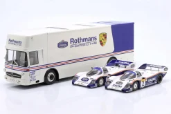 Mercedes-Benz O 317 Renntransporter Rothmans Porsche weiß 1:18 Schuco