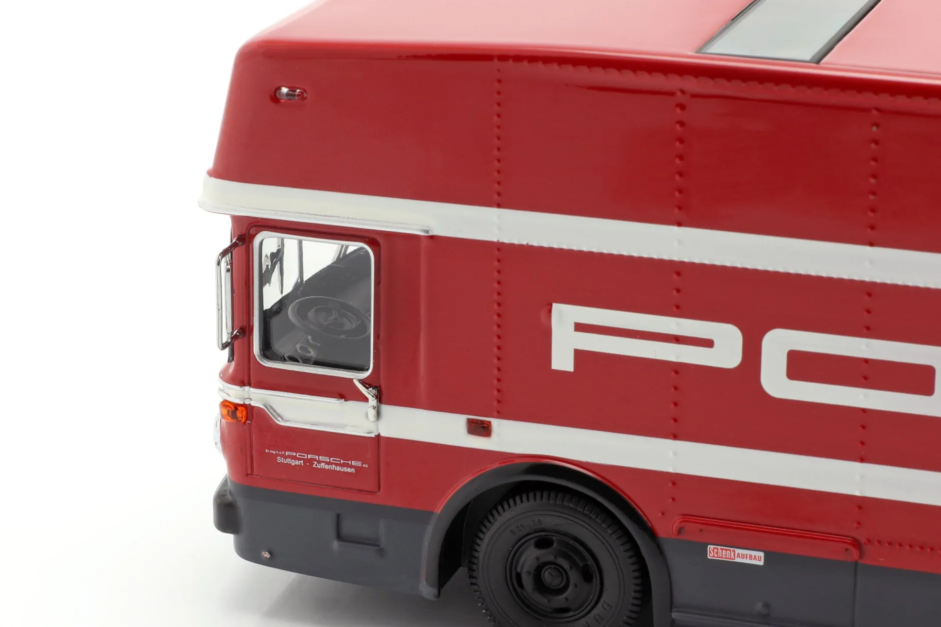 Mercedes-Benz O 317 Renntransporter Porsche Motorsport rot 1:43 Schuco