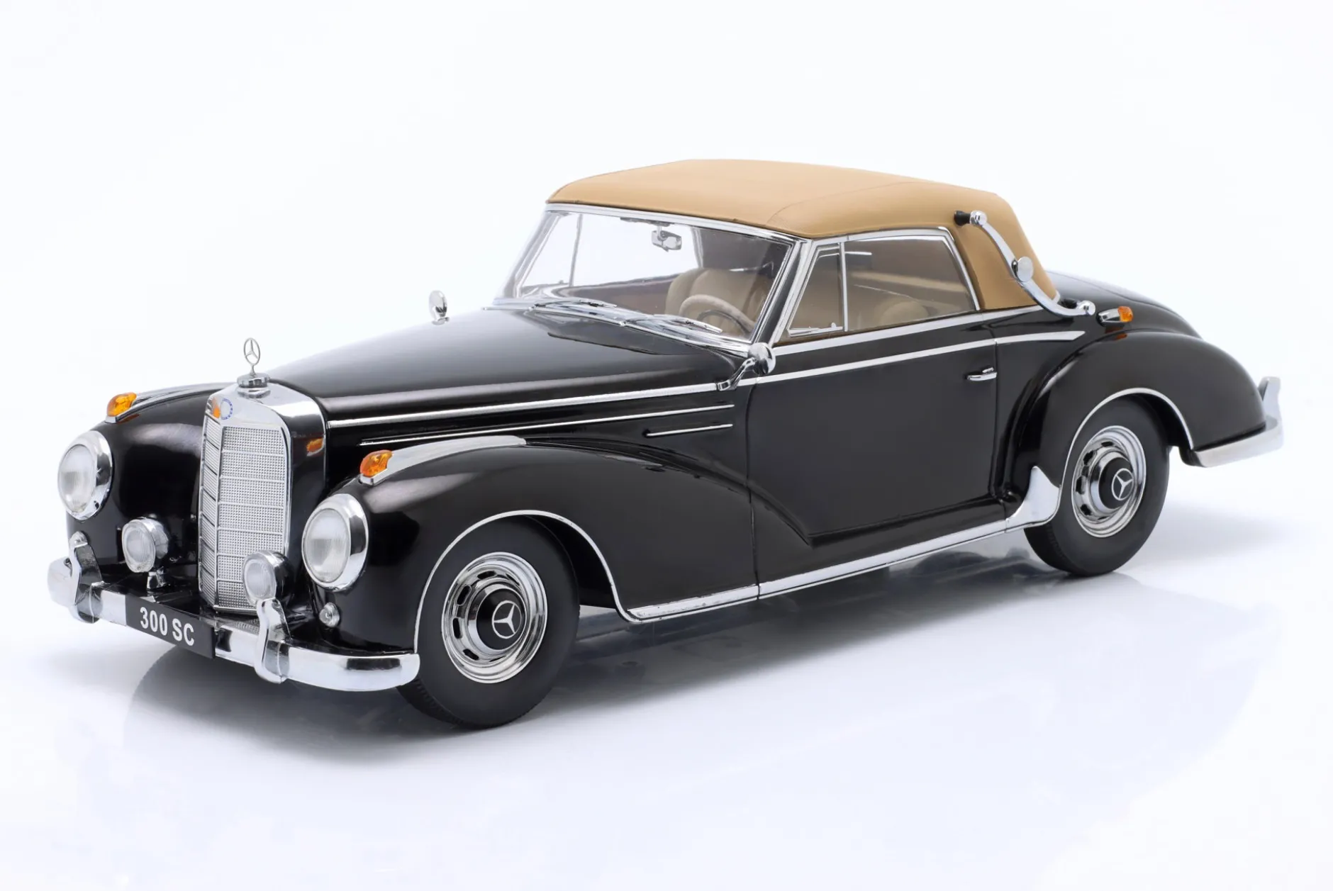 Mercedes-Benz 300 SC Cabriolet (W188) Softtop 1957 schwarz 1:18 KK-Scale