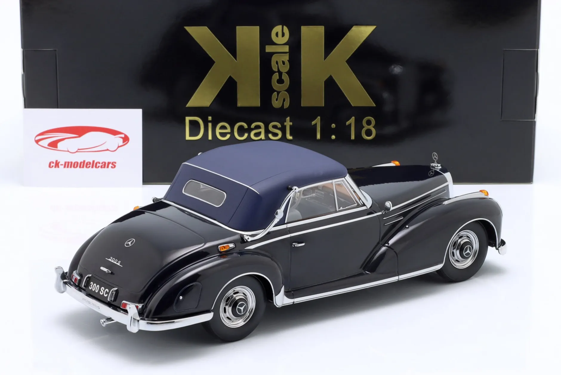 Mercedes-Benz 300 SC Cabriolet (W188) Softtop 1957 dunkelblau 1:18 KK-Scale