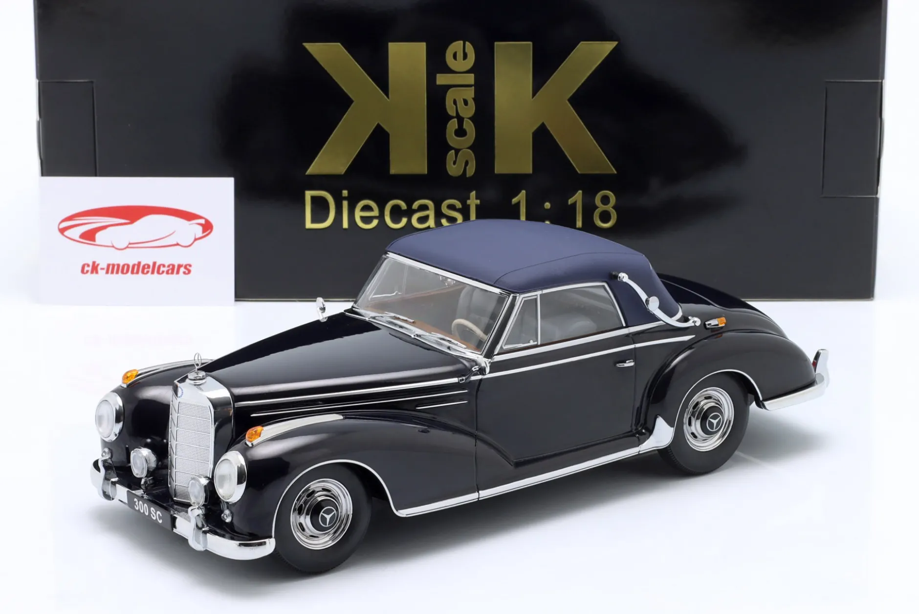 Mercedes-Benz 300 SC Cabriolet (W188) Softtop 1957 dunkelblau 1:18 KK-Scale