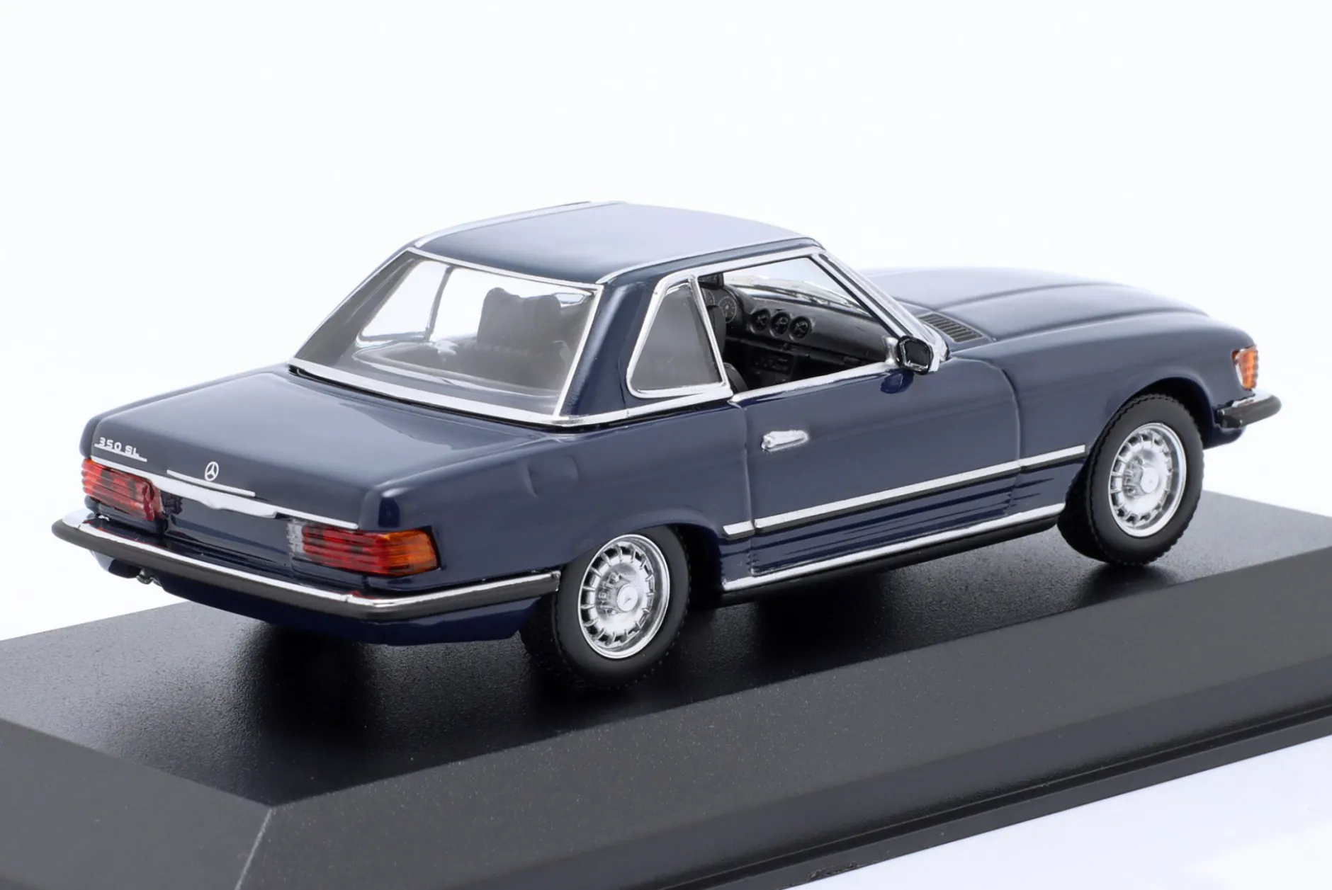 Mercedes-Benz 350 SL (R107) Hardtop Baujahr 1974 blau 1:43 Minichamps