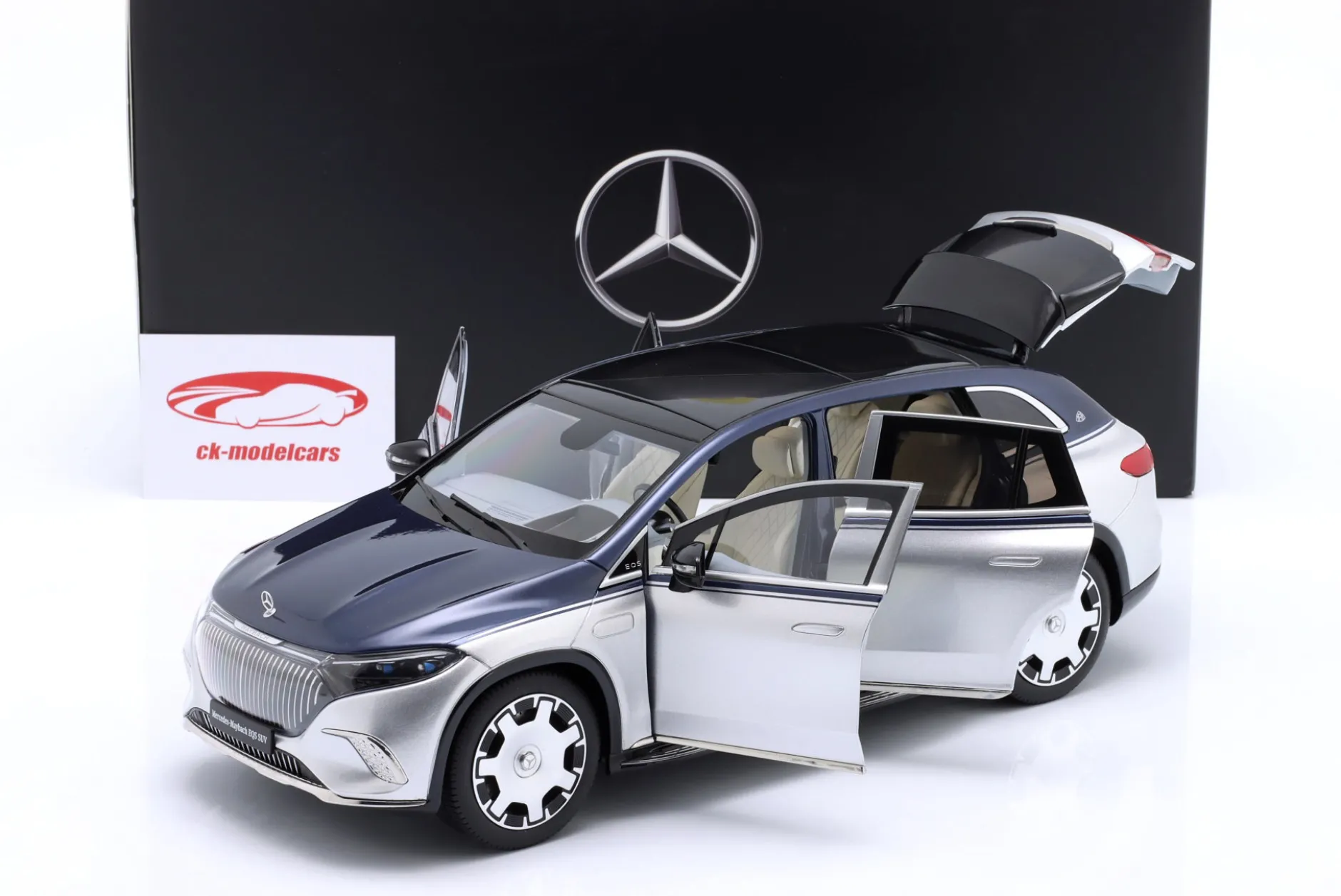 Mercedes-Maybach EQS 680 SUV (Z296) 2024 nautikblau / hightechsilber 1:18 NZG