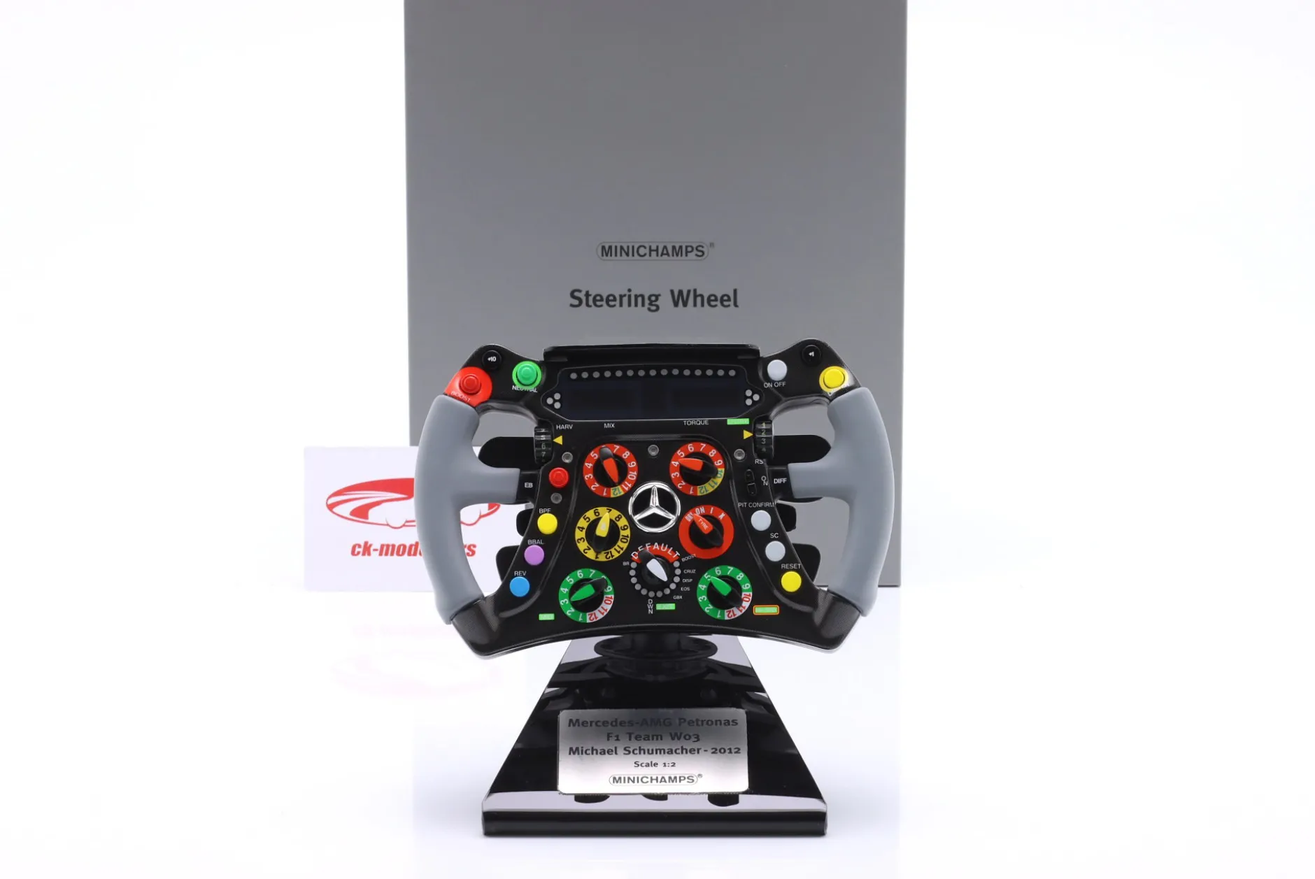 Michael Schumacher Mercedes F1 W03 Formel 1 2012 Lenkrad 1:2 Minichamps
