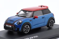 Mini Cooper JCW (F56) Baujahr 2023 Island blau metallic / rot 1:43 Solido