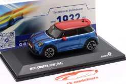 Mini Cooper JCW (F56) Baujahr 2023 Island blau metallic / rot 1:43 Solido