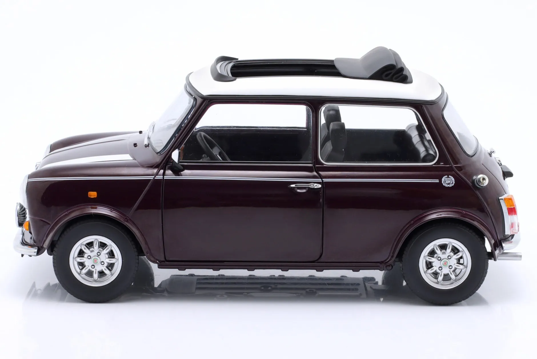 Mini Cooper LHD mit Sonnendach violett metallic / weiß 1:12 KK-Scale