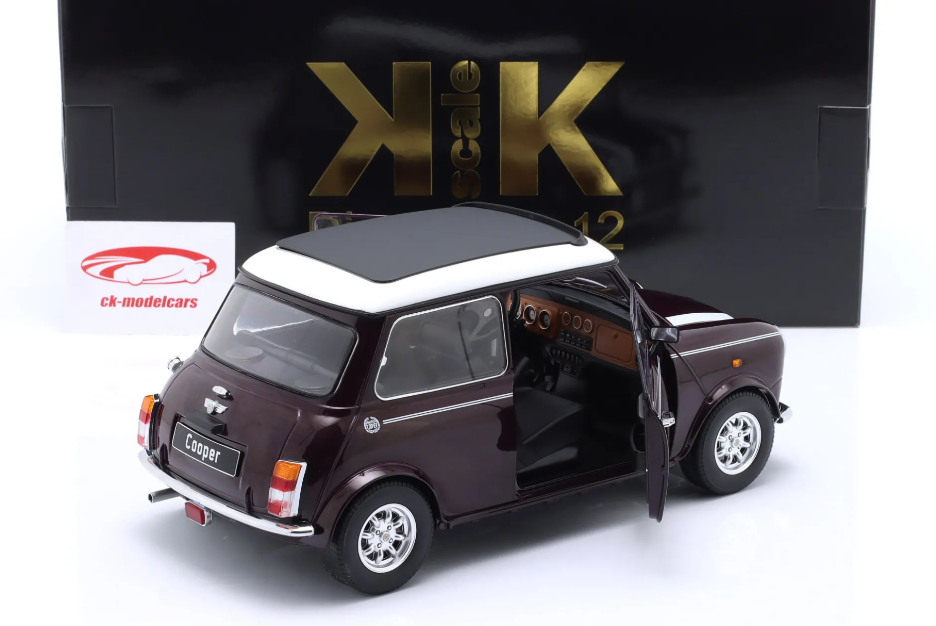 Mini Cooper LHD mit Sonnendach violett metallic / weiß 1:12 KK-Scale