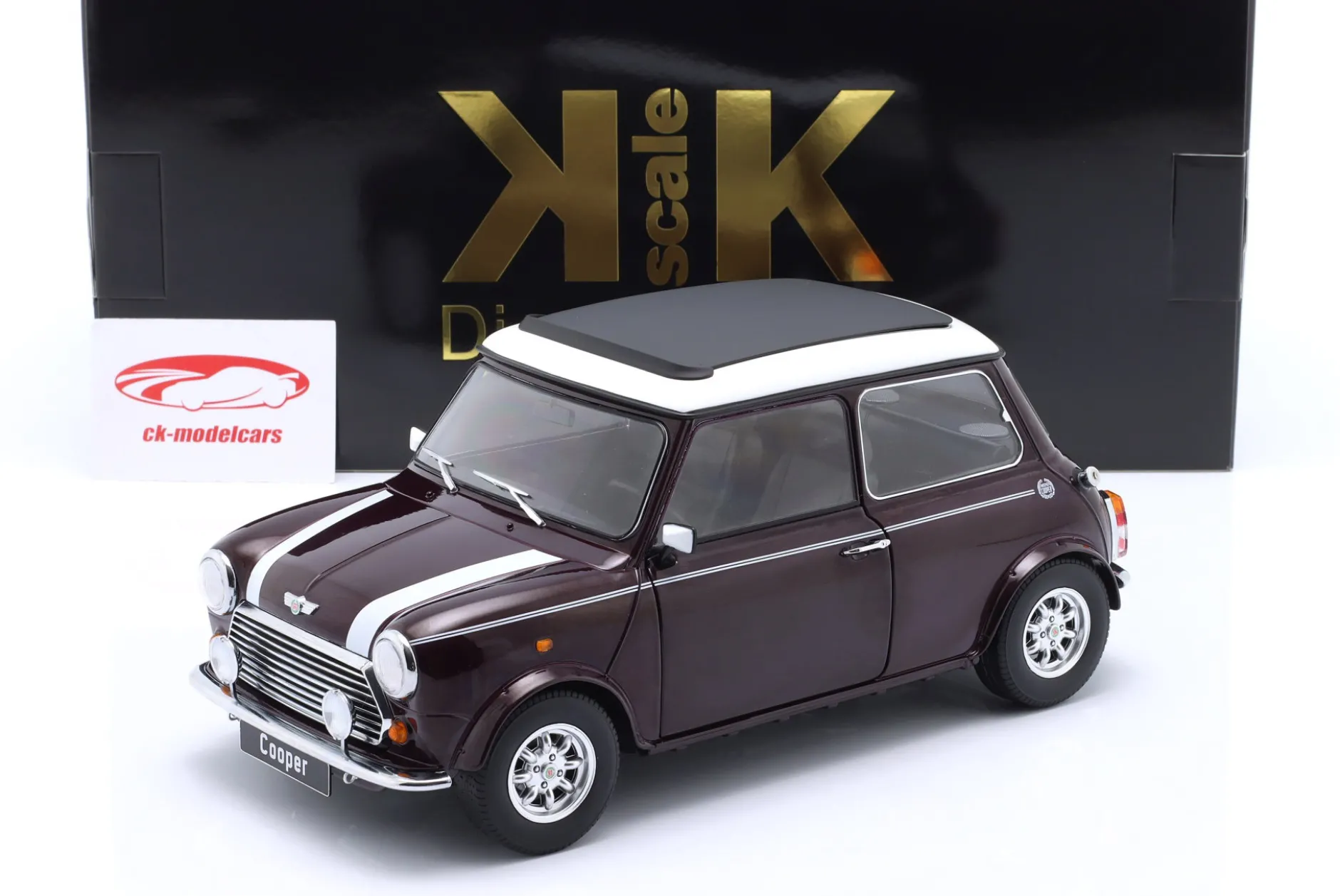 Mini Cooper LHD mit Sonnendach violett metallic / weiß 1:12 KK-Scale