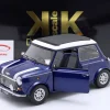 Mini Cooper mit Schiebedach blau metallic / weiß RHD 1:12 KK-Scale